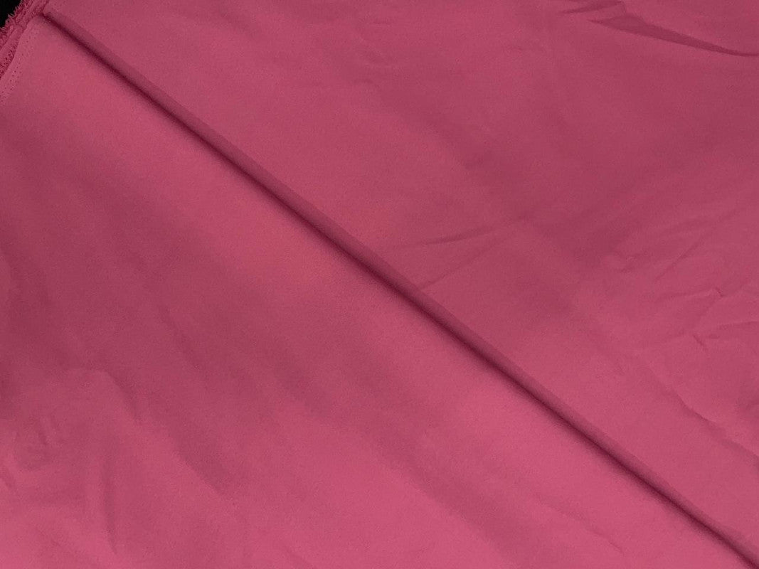 Rouge Pink Plain Dyed Poly Crepe Fabric N193 (Per Meter - Rs 44 )