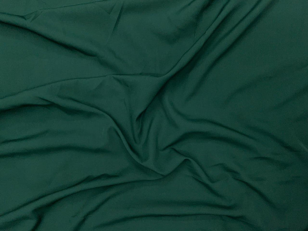 Green Plain Dyed Poly Crepe Fabric