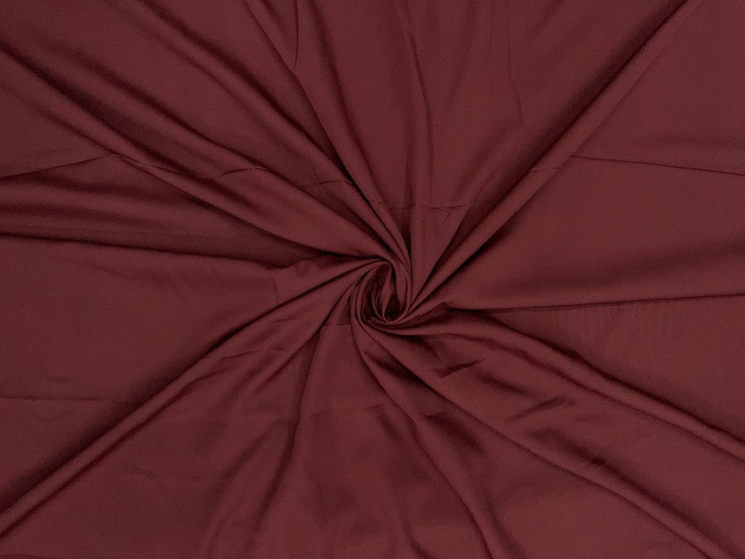 Dark Maroon Plain Dyed Poly Crepe Fabric N27D (Per Meter - Rs 44 )