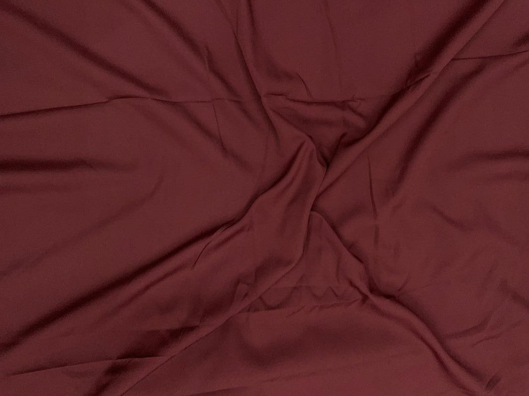 Dark Maroon Plain Dyed Poly Crepe Fabric N27D (Per Meter - Rs 44 )