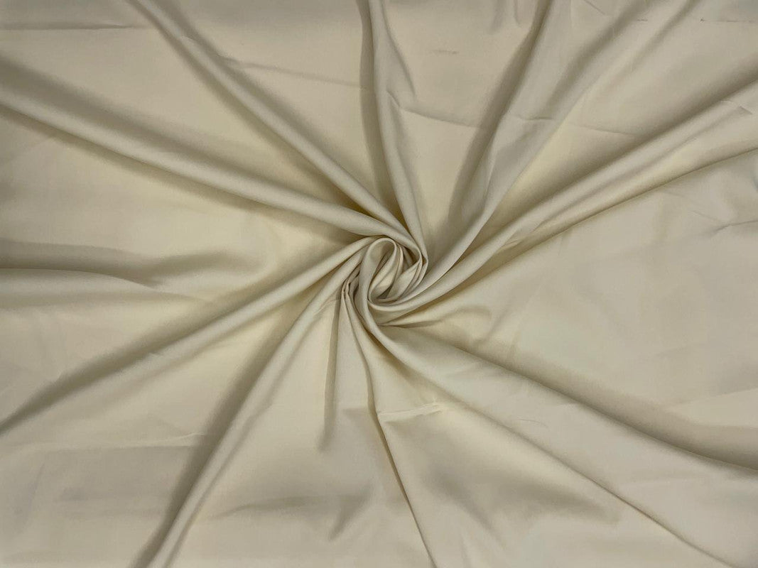 Cream Plain Dyed Poly Crepe Fabric N133 (Per Meter - Rs 44 )