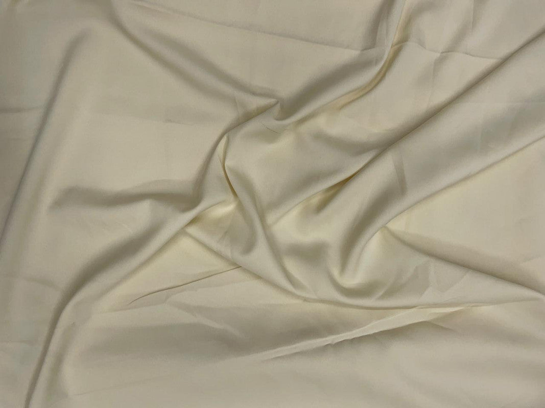 Cream Plain Dyed Poly Crepe Fabric N133 (Per Meter - Rs 44 )