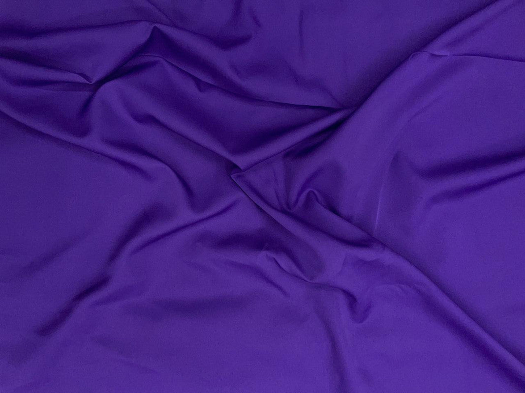 Purple Plain Dyed Poly Crepe Fabric N594 (Per Meter - Rs 44 )