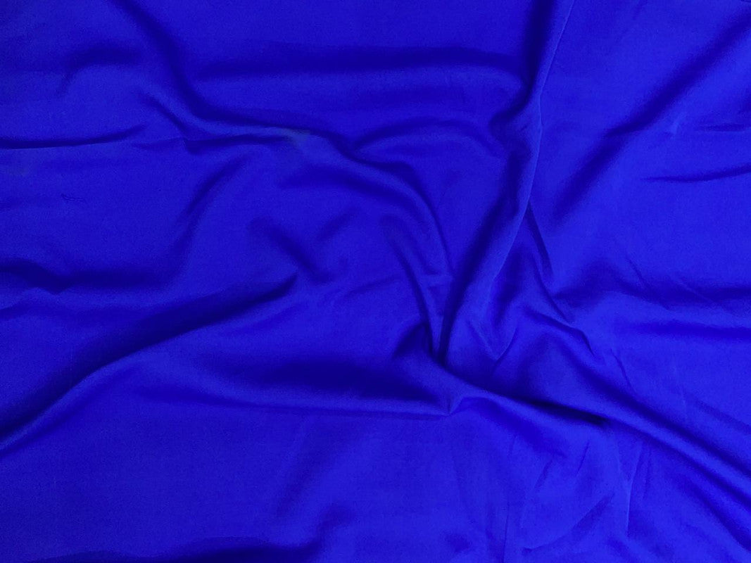 Royal Blue Plain Dyed Poly Crepe Fabric N89 (Per Meter - Rs 44 )