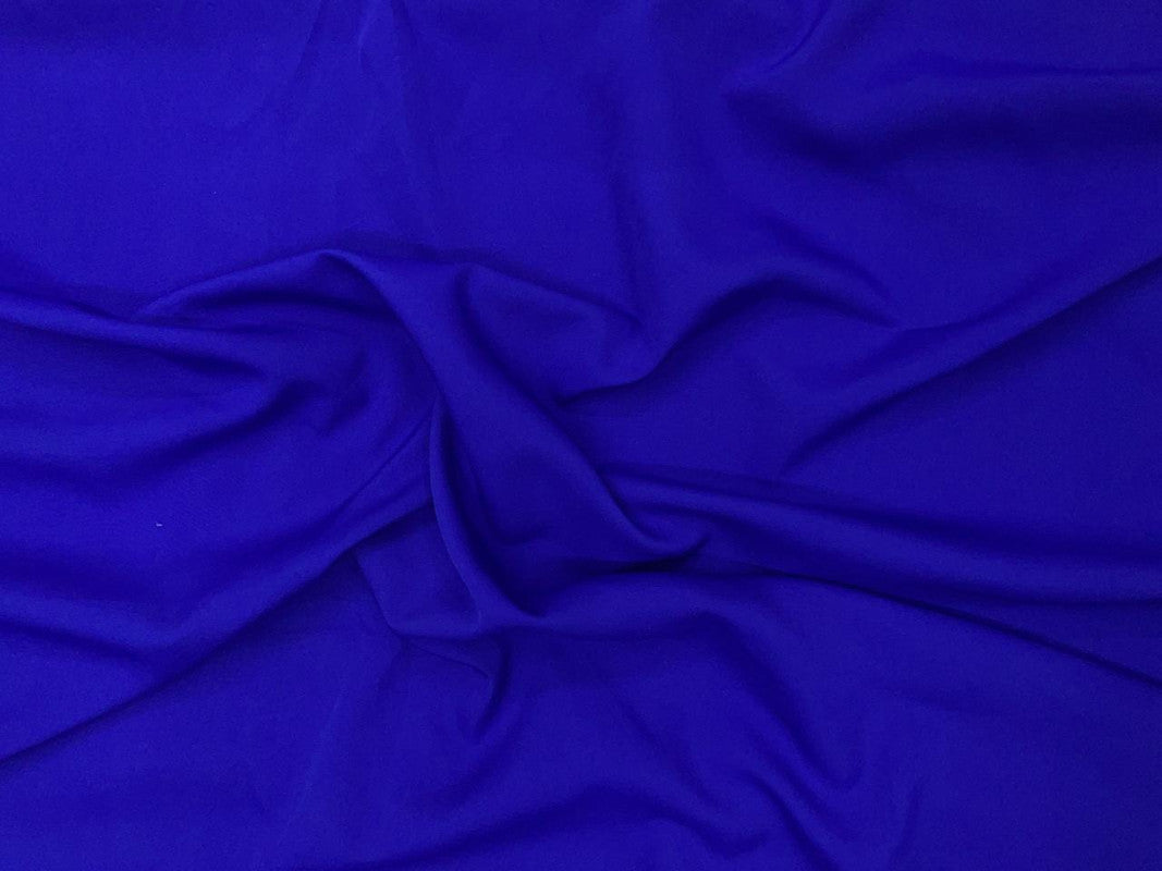 Blue Plain Dyed Poly Crepe Fabric