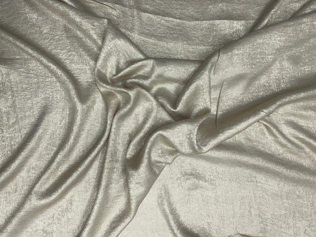 Light Gold Plain Georgette Foil Fabric