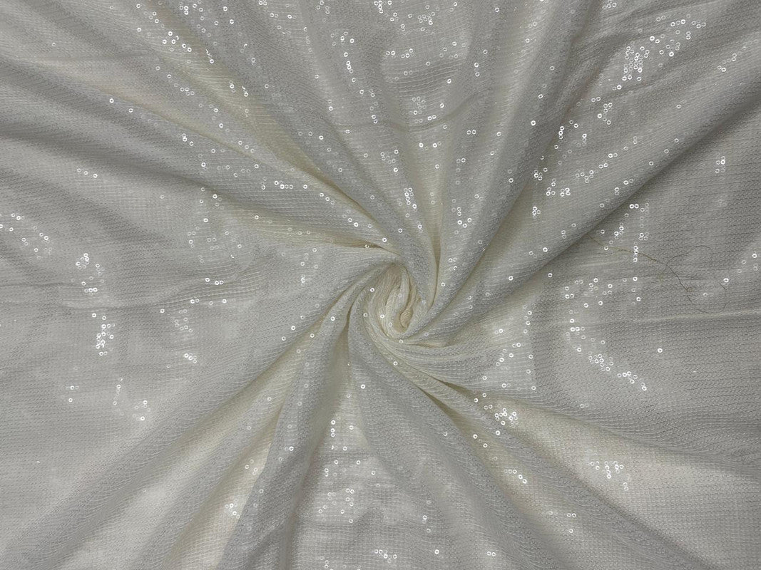 White Dyeable 3Mm Water Sequence Georgette Fabric