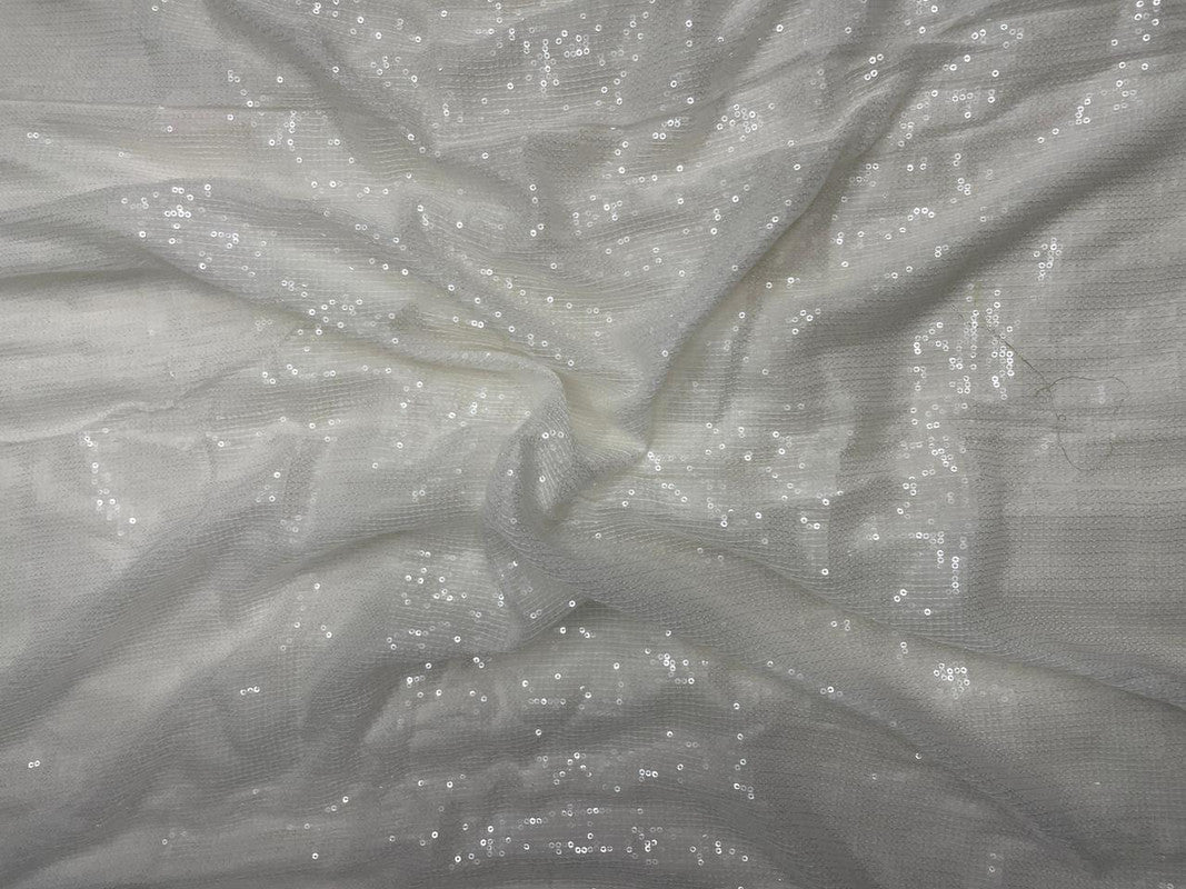 White Dyeable 3Mm Water Sequence Georgette Fabric