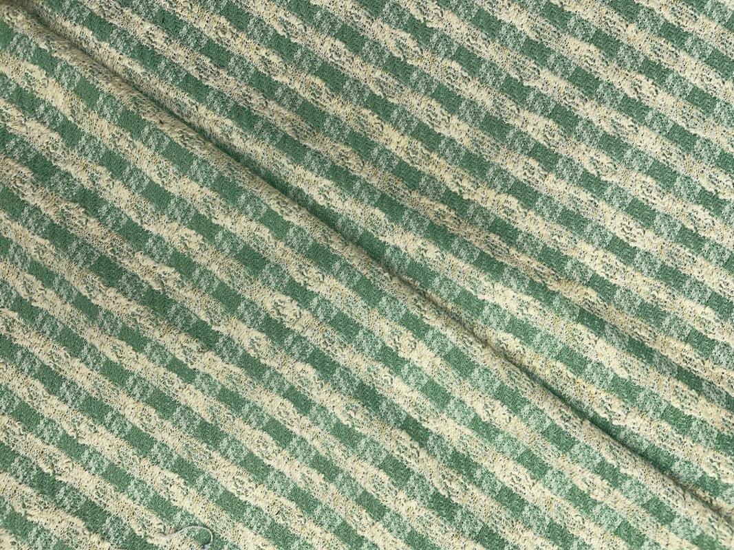 Sea Green Check Tweed Fabric