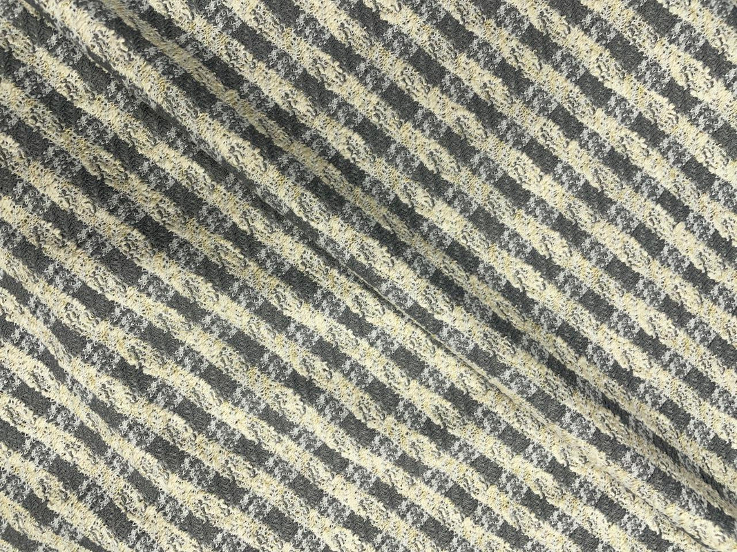 Grey Check Tweed Fabric