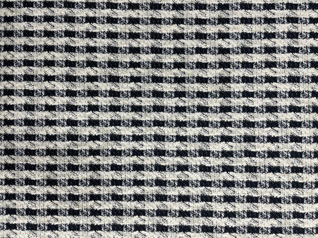 Black Check Tweed Fabric