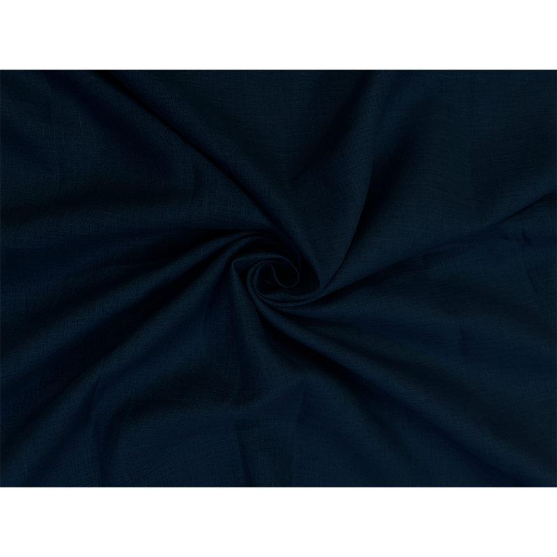 Navy Blue Plain Pure Linen Shirting Fabric - 60 Lea