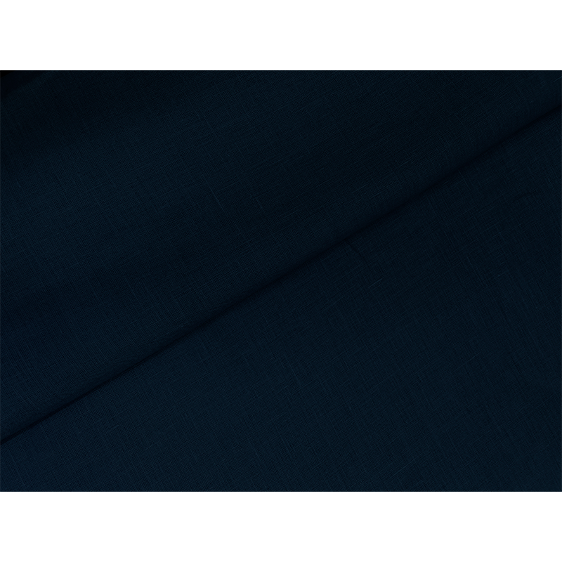 Navy Blue Plain Pure Linen Fabric - 60 Lea