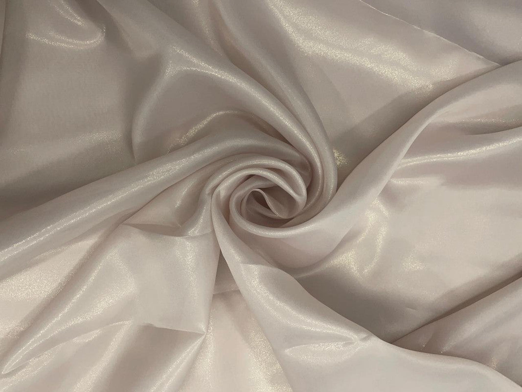 Light Beige Plain Shimmer Organza Fabric