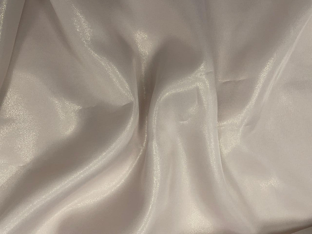 Light Beige Plain Shimmer Organza Fabric