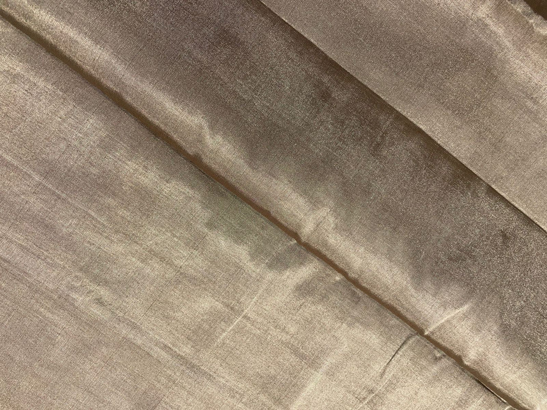 Brown Gold Plain Pure Tissue Fabric