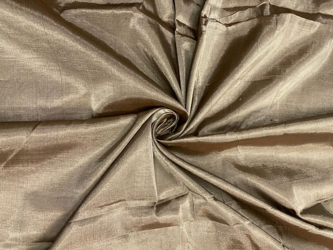 Brown Gold Plain Pure Tissue Fabric