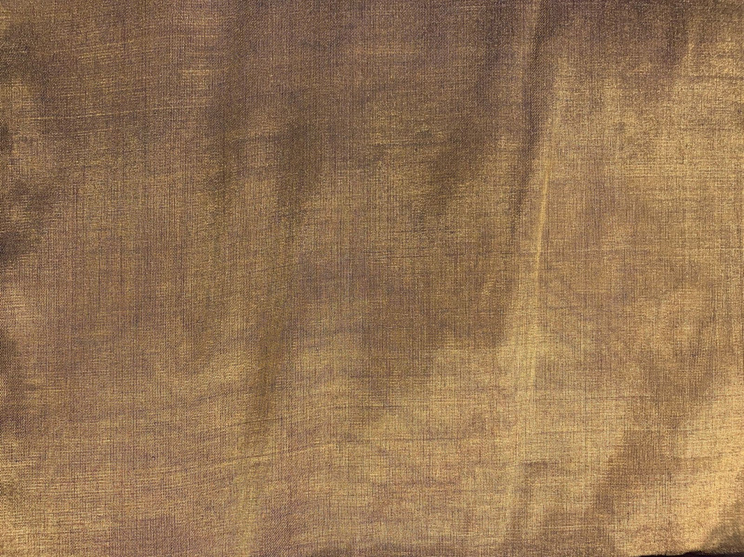 Purple & Gold Plain Pure Tissue Fabric