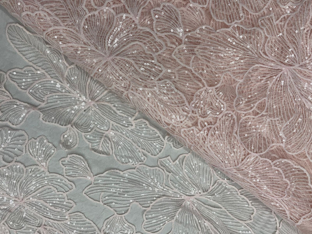 Floral Embroiderd Net Fabric