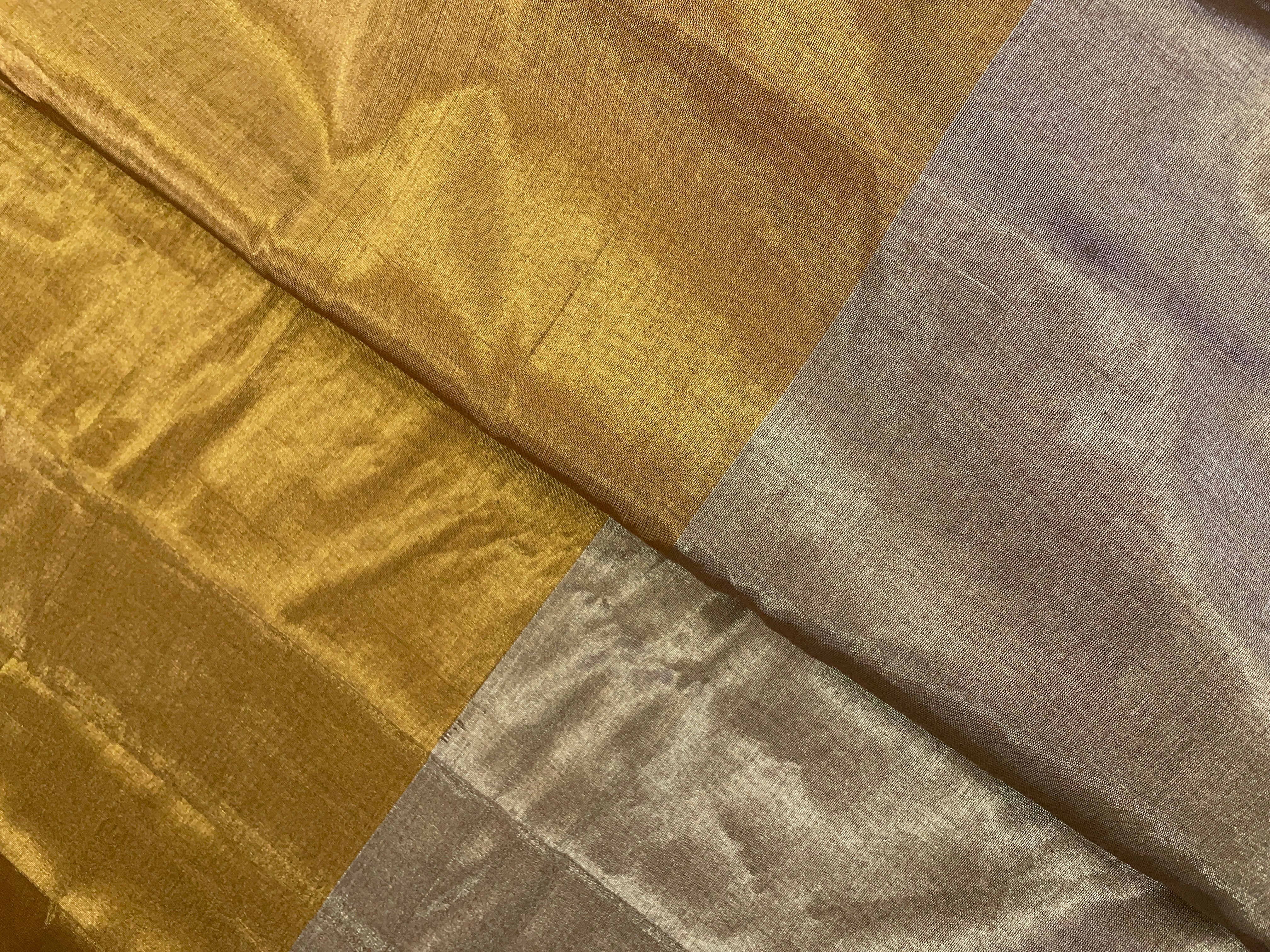 Gold Plain Pure Tissue Fabric