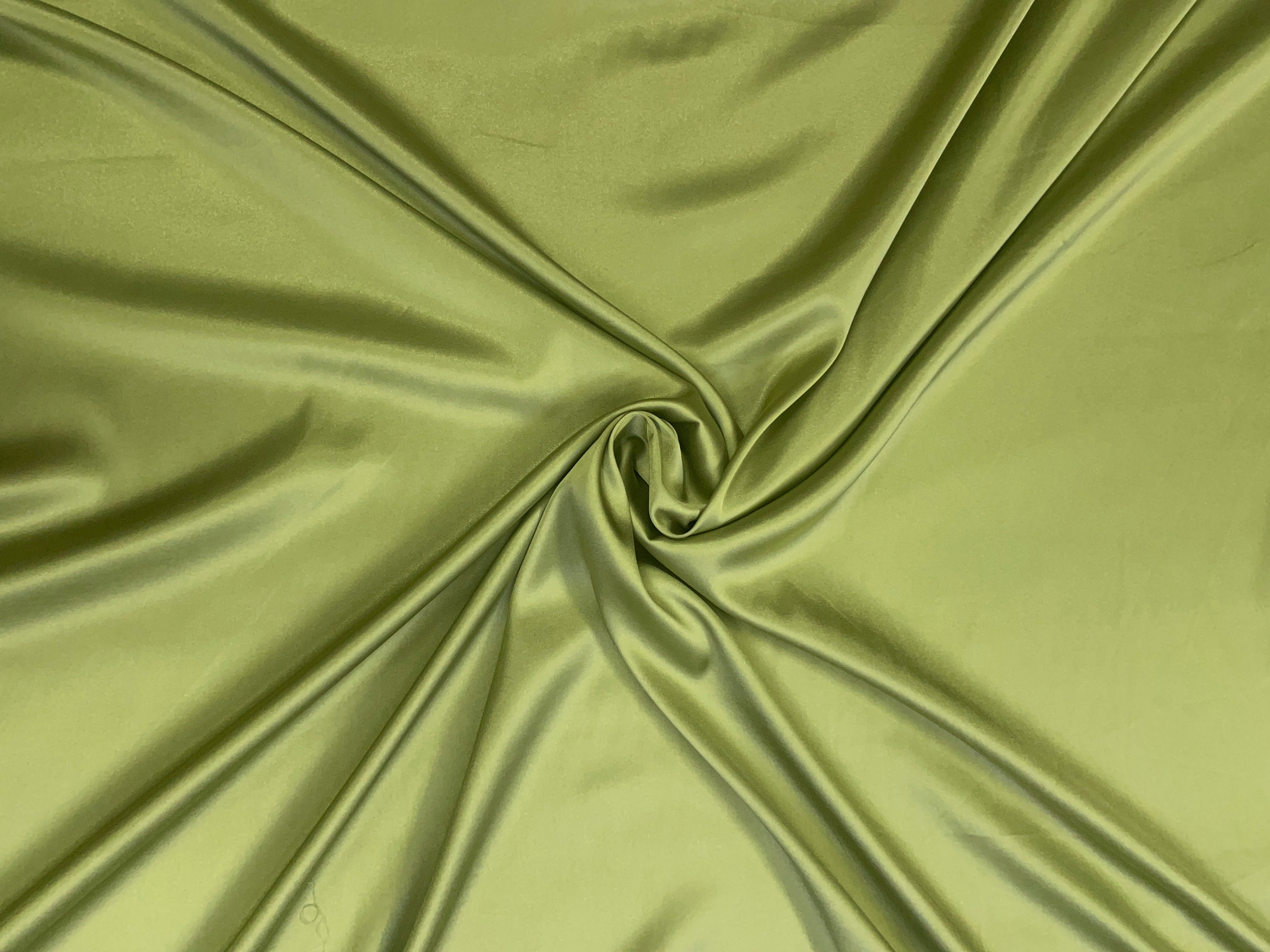 Pista Green Plain Armani Satin Lycra Fabric