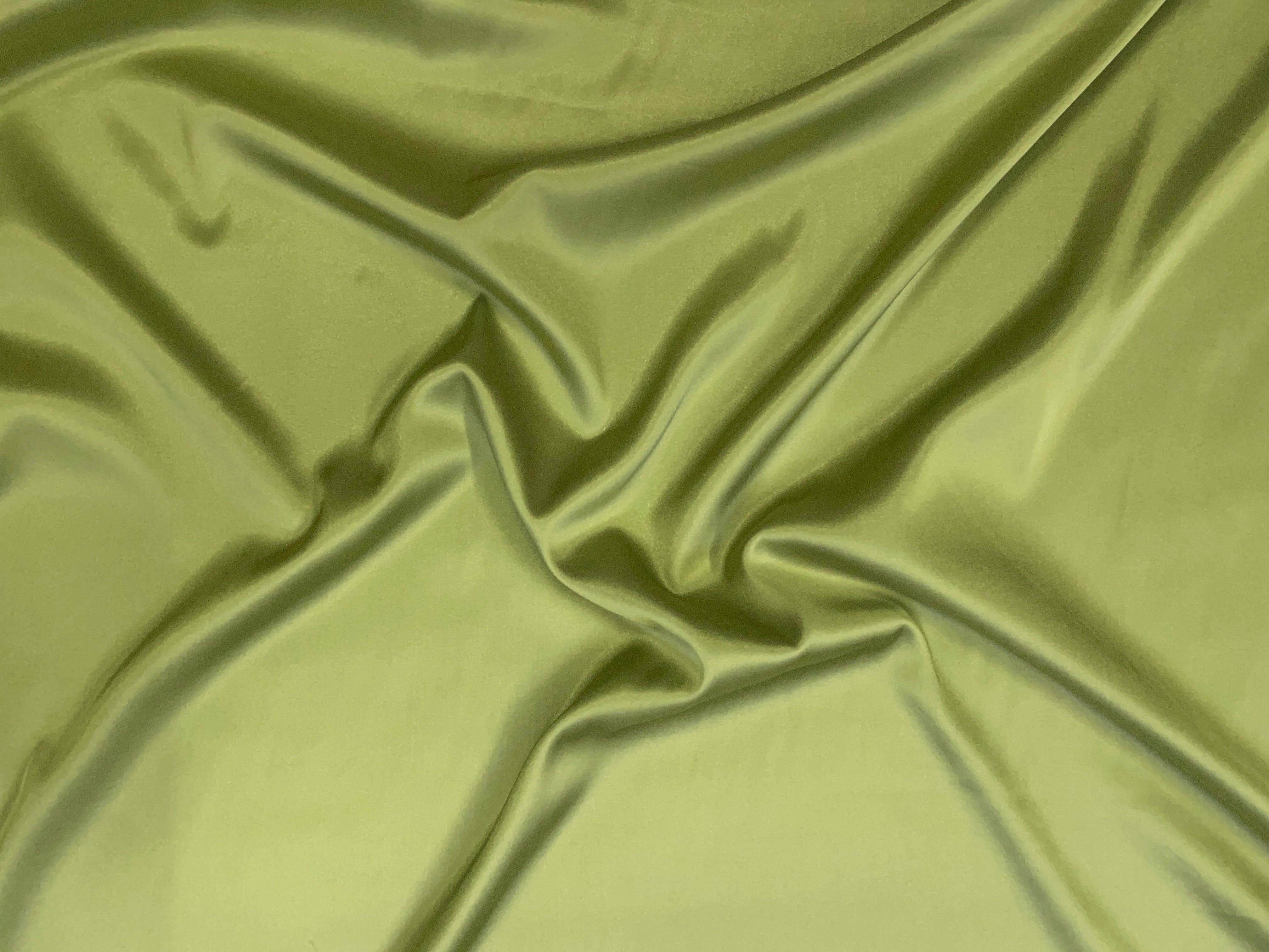 Pista Green Plain Armani Satin Lycra Fabric