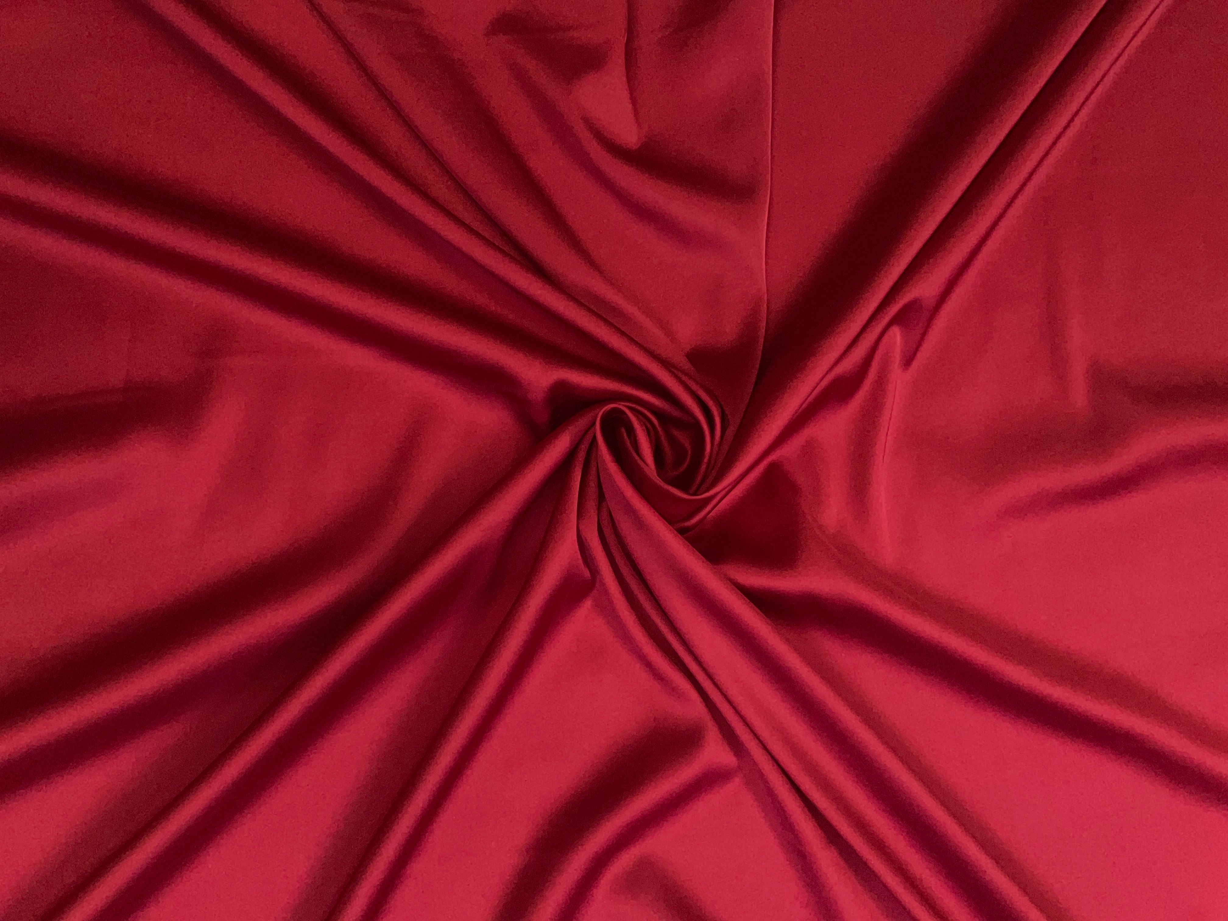 Dark Red Plain Armani Satin Lycra Fabric