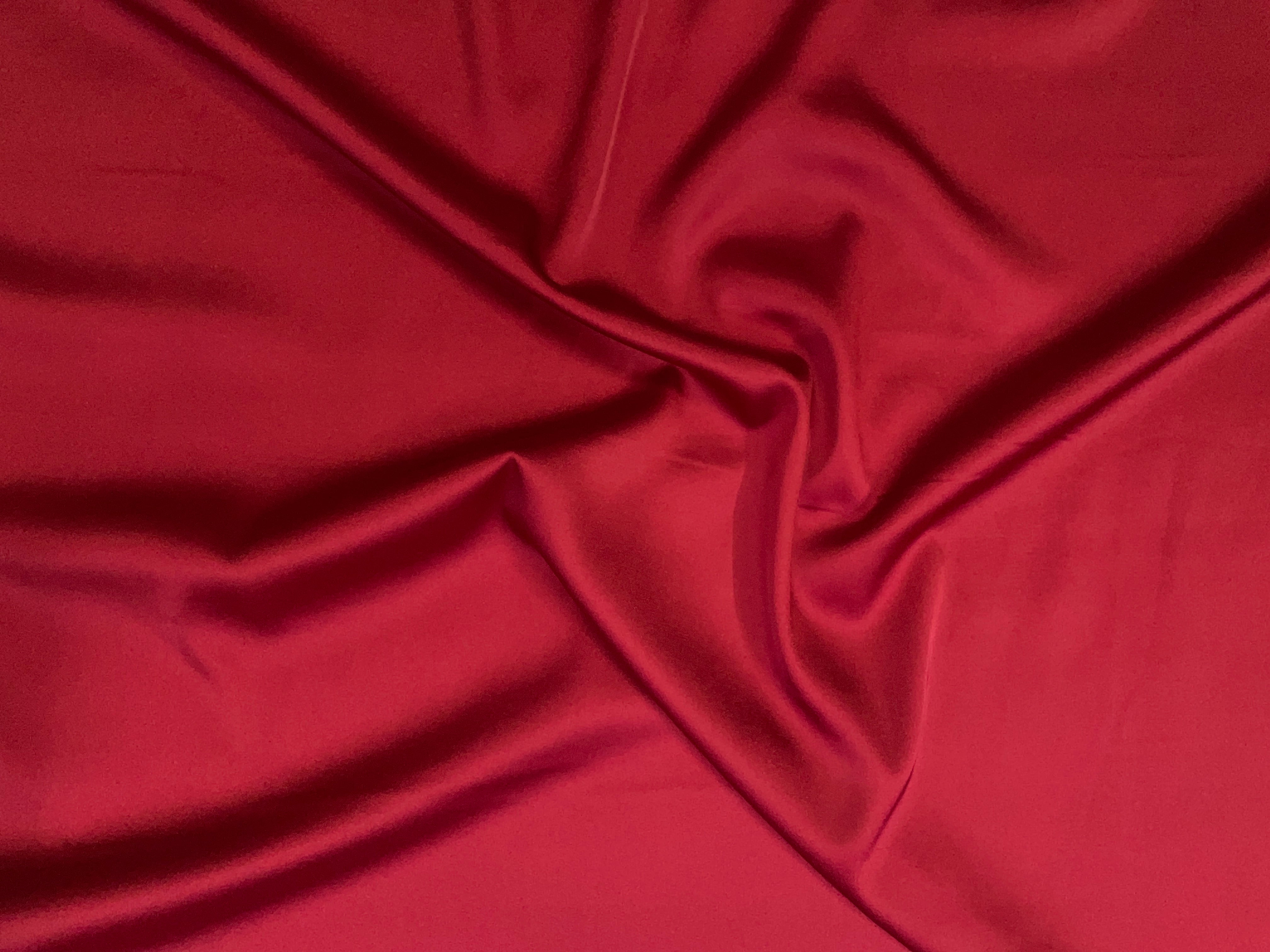 Dark Red Plain Armani Satin Lycra Fabric