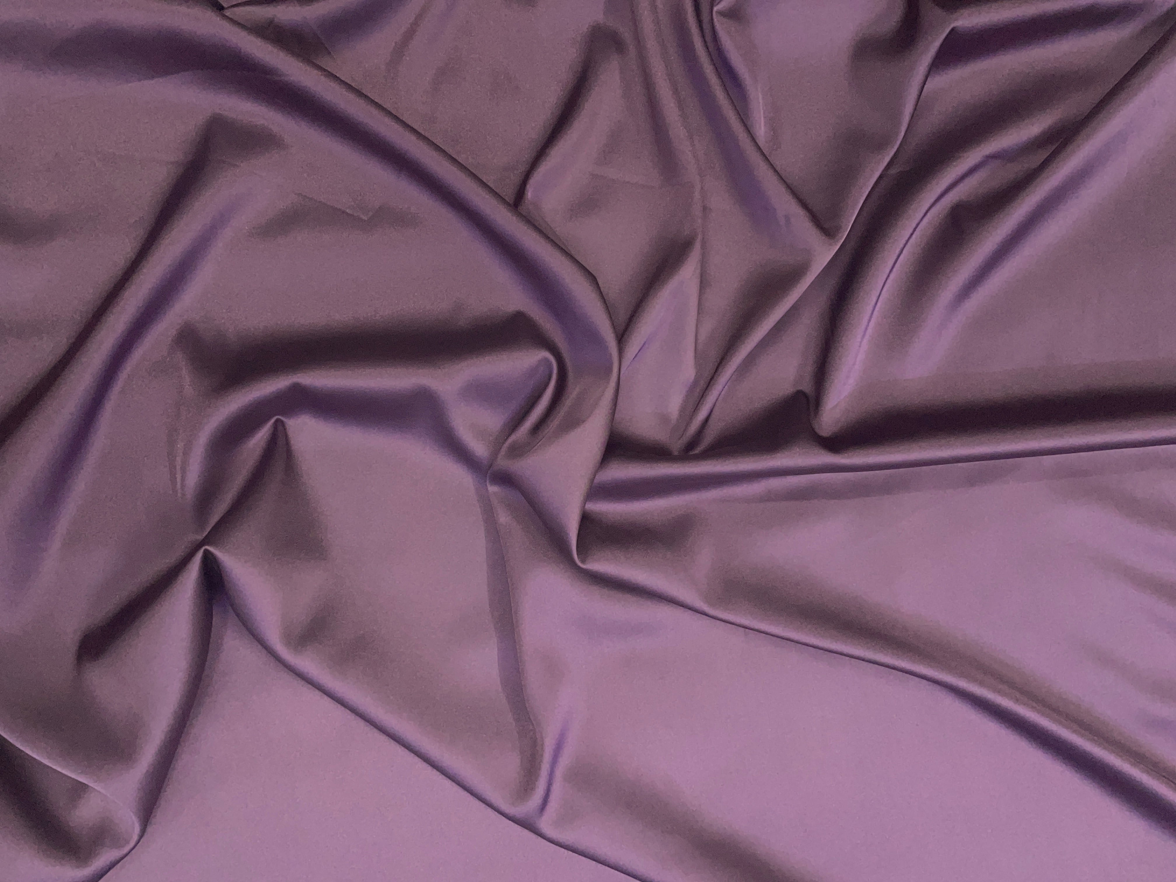 Dark Lilac Plain Armani Satin Lycra Fabric