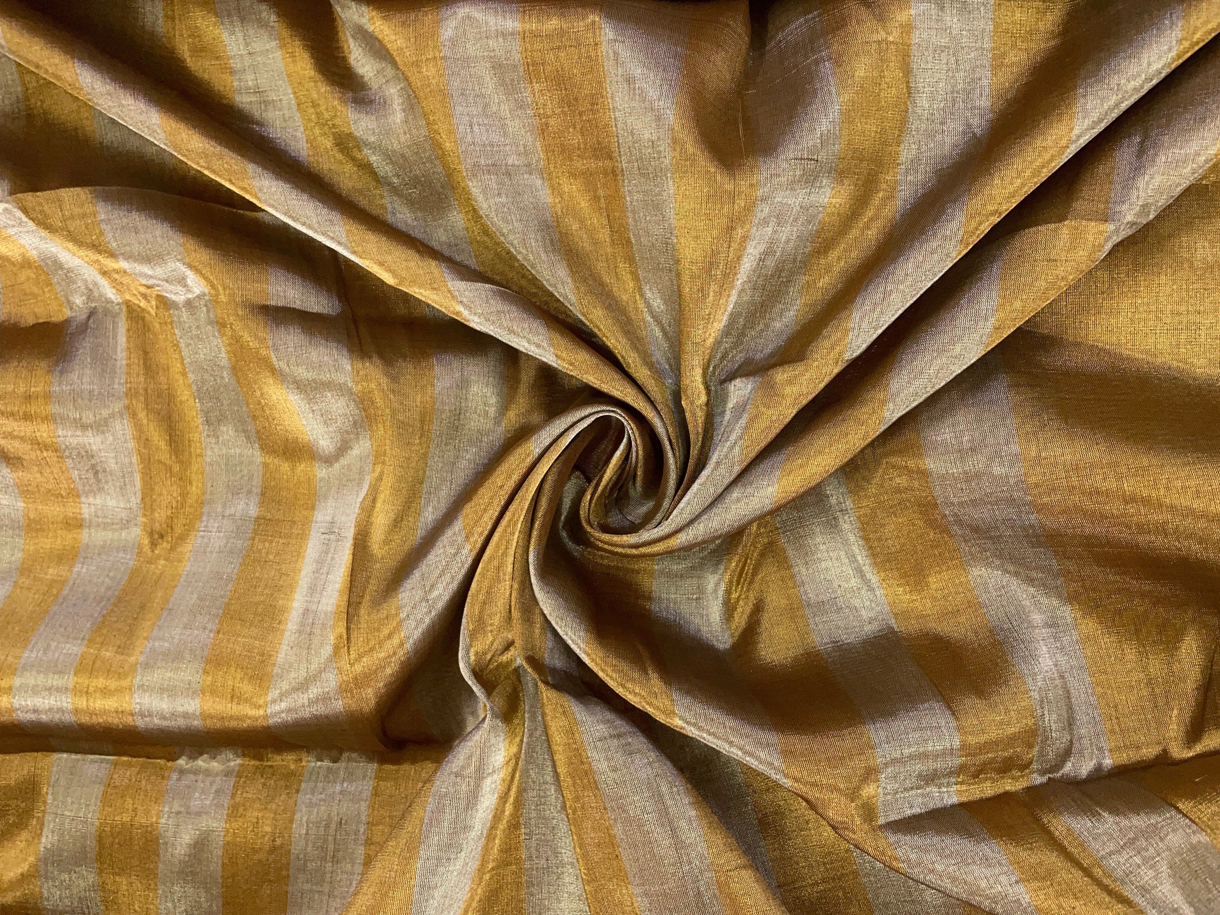 Gold Stripes Pure Tissue Fabric