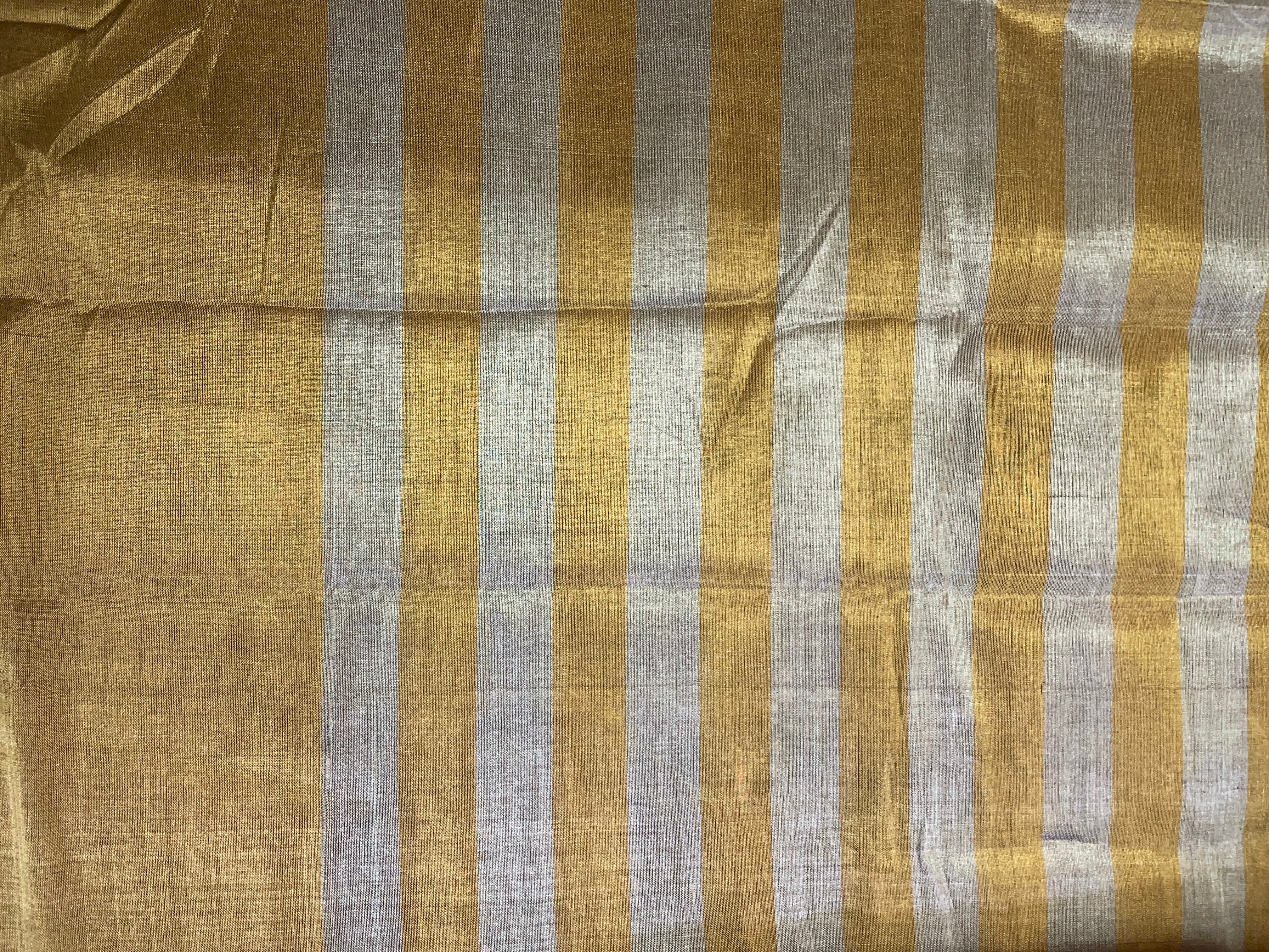 Gold Stripes Pure Tissue Fabric