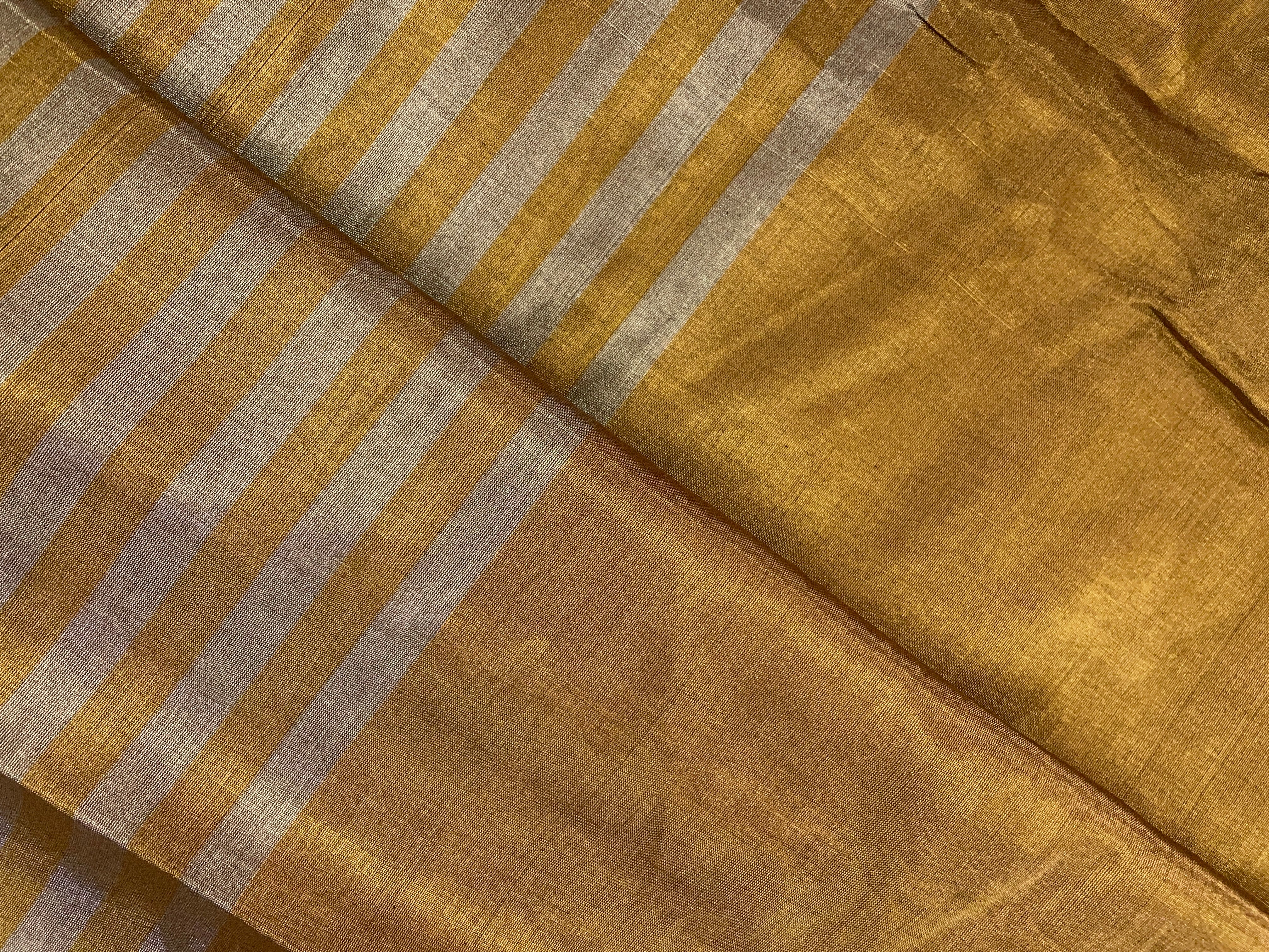 Gold Stripes Pure Tissue Fabric