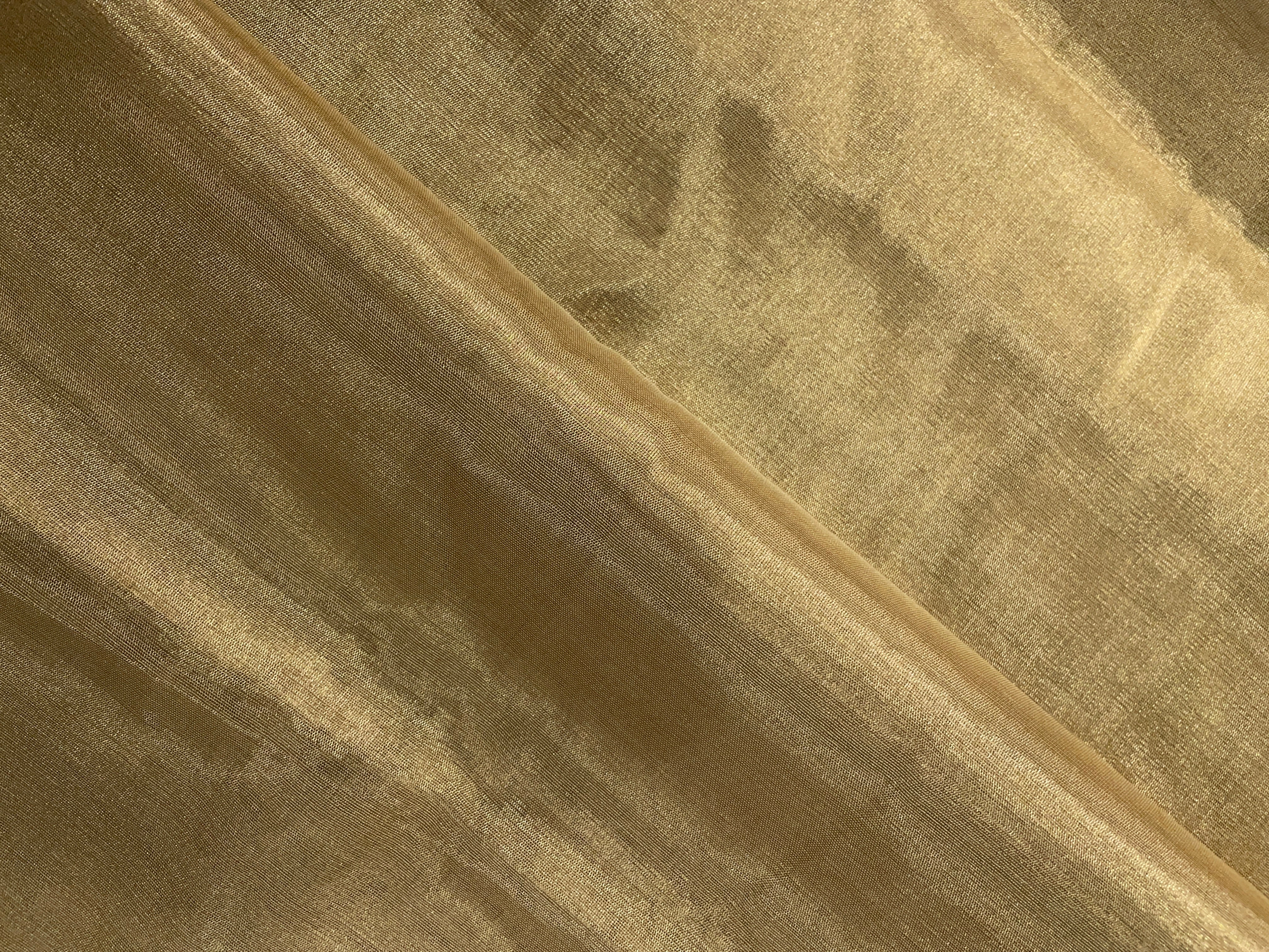 Gold  Plain Pure Tissue Fabric