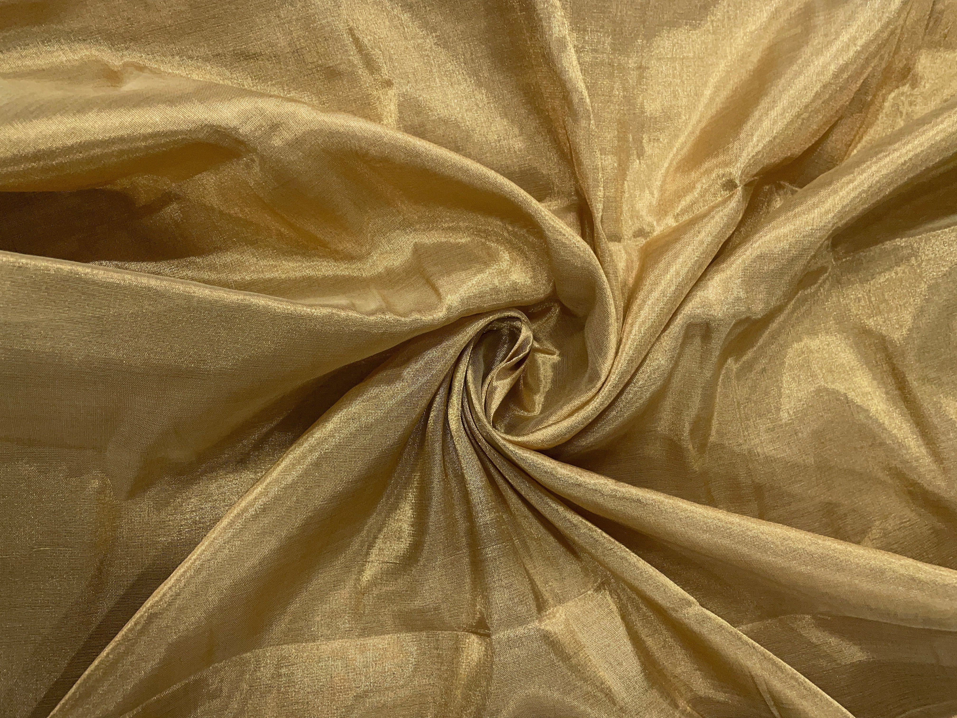 Gold  Plain Pure Tissue Fabric