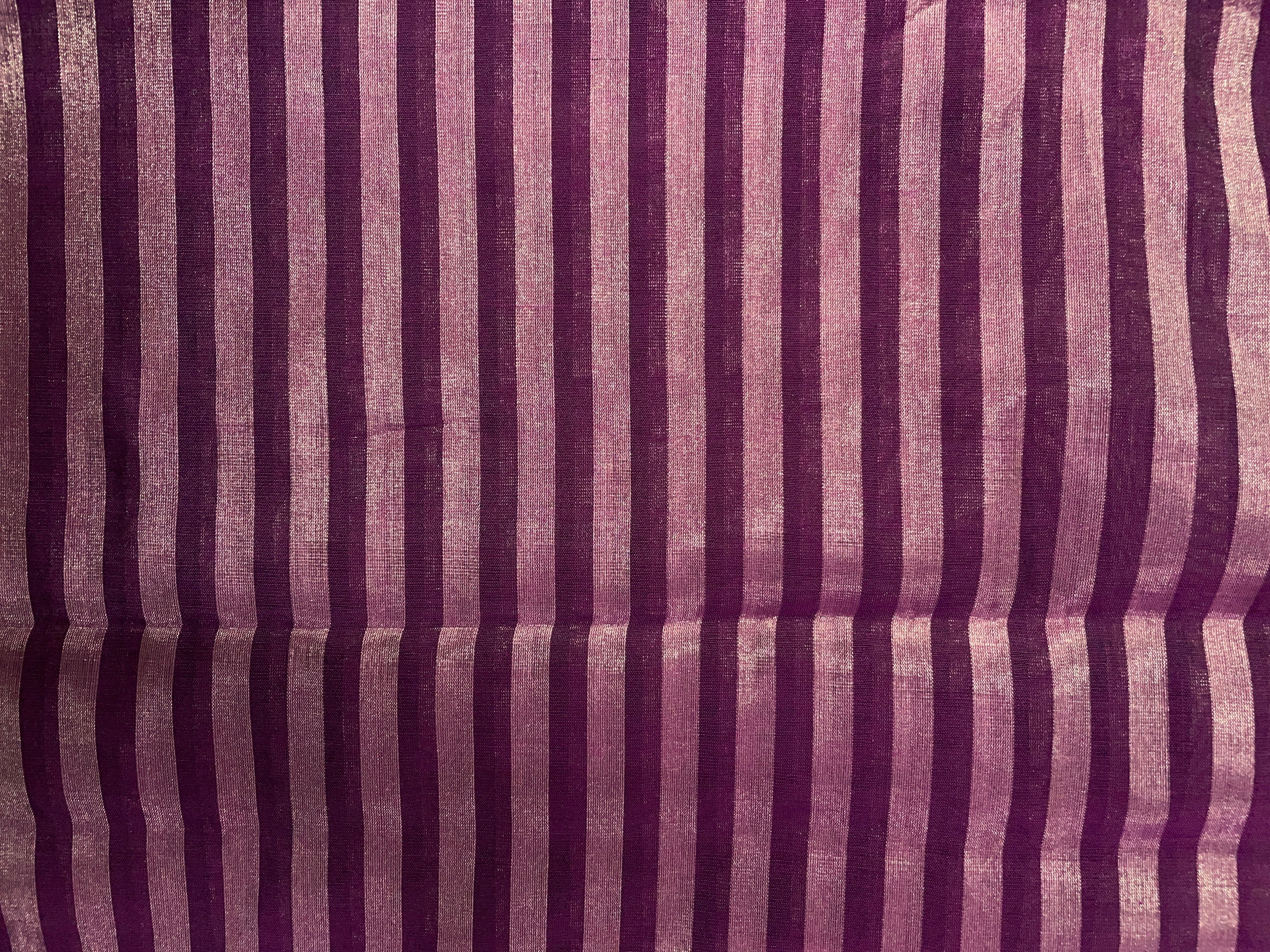 Purple Stripes Pure Tissue Fabric