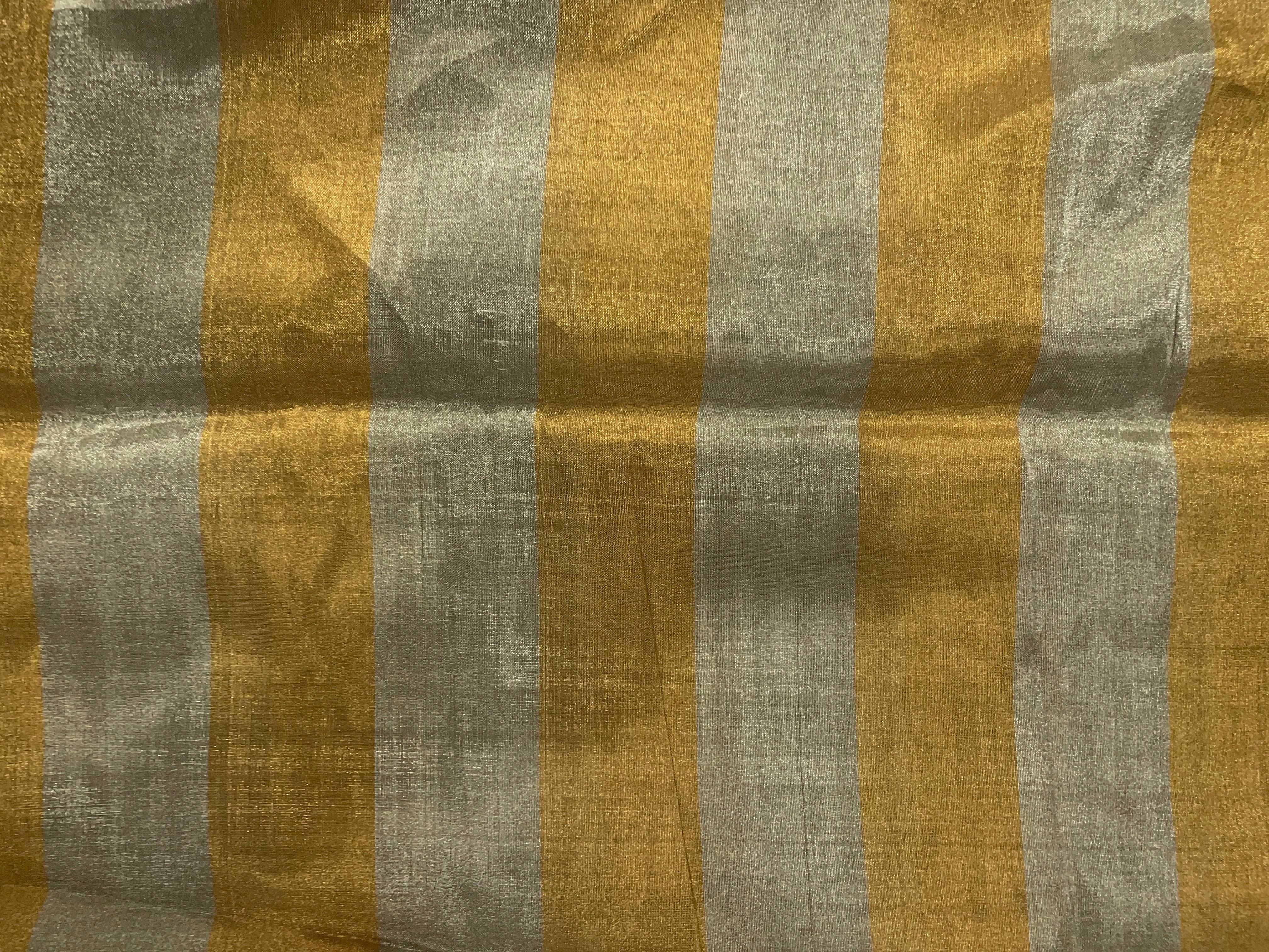 Gold Stripes Pure Tissue Fabric