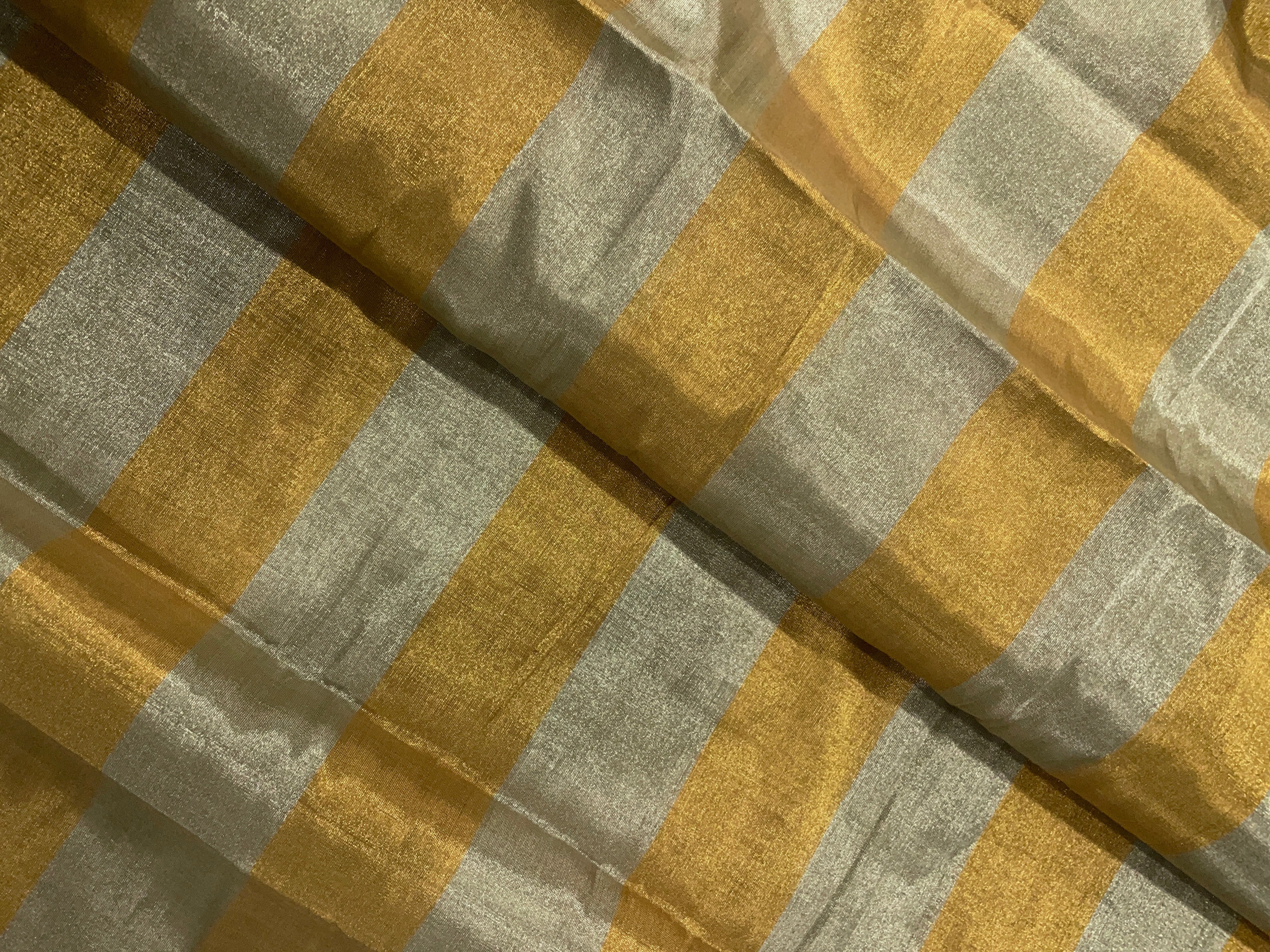 Gold Stripes Pure Tissue Fabric