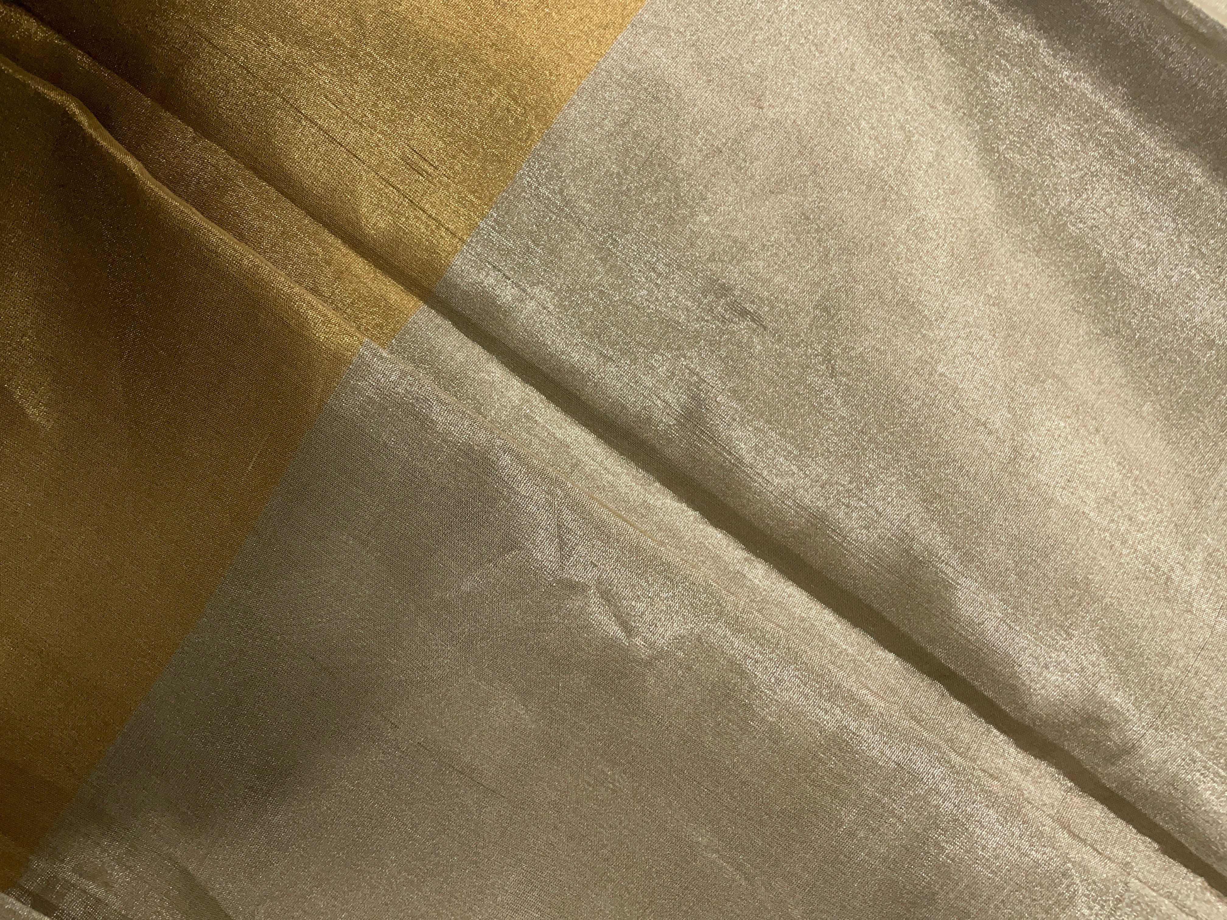 Gold PLain Pure Tissue Fabric