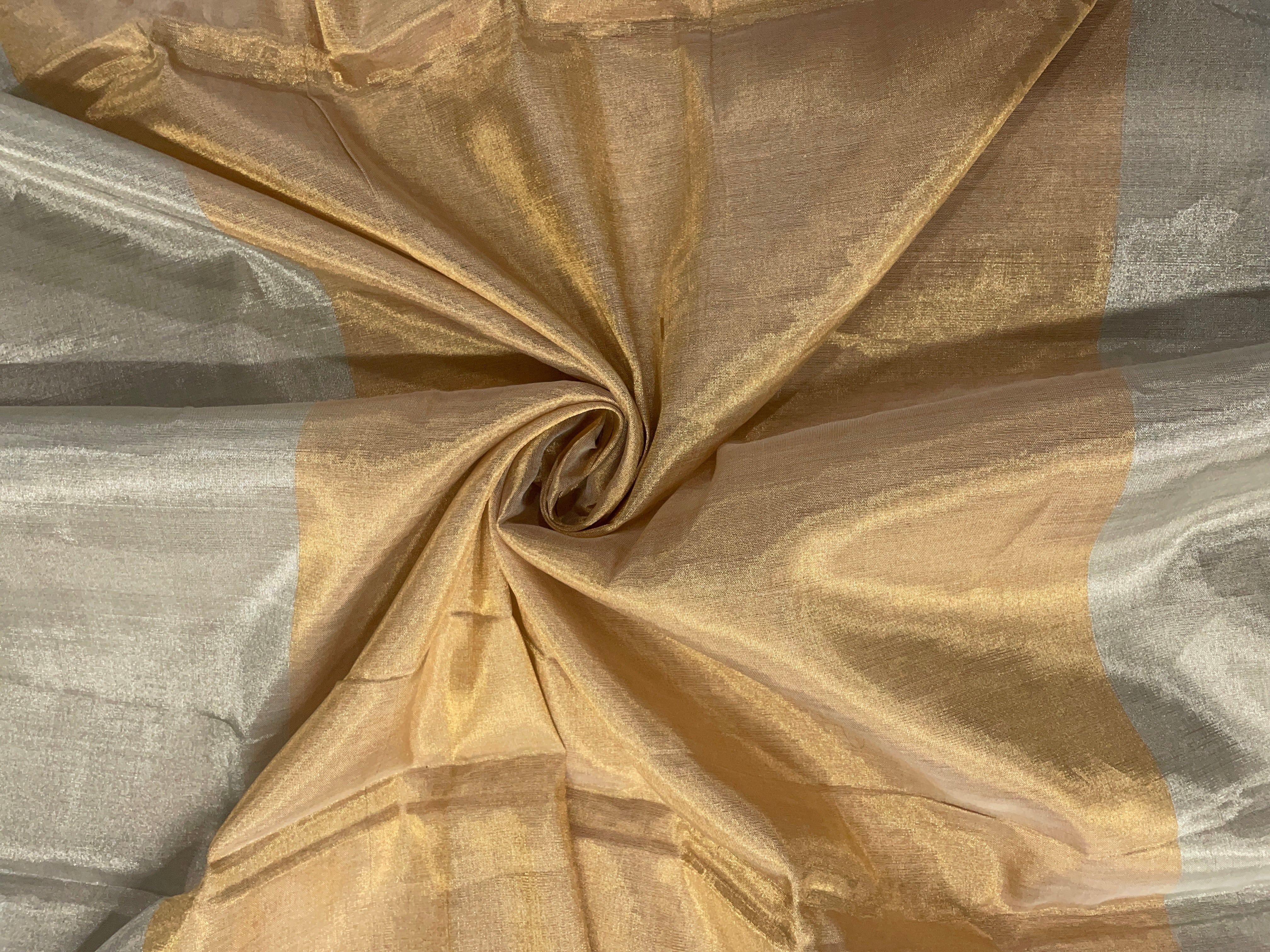 Gold PLain Pure Tissue Fabric