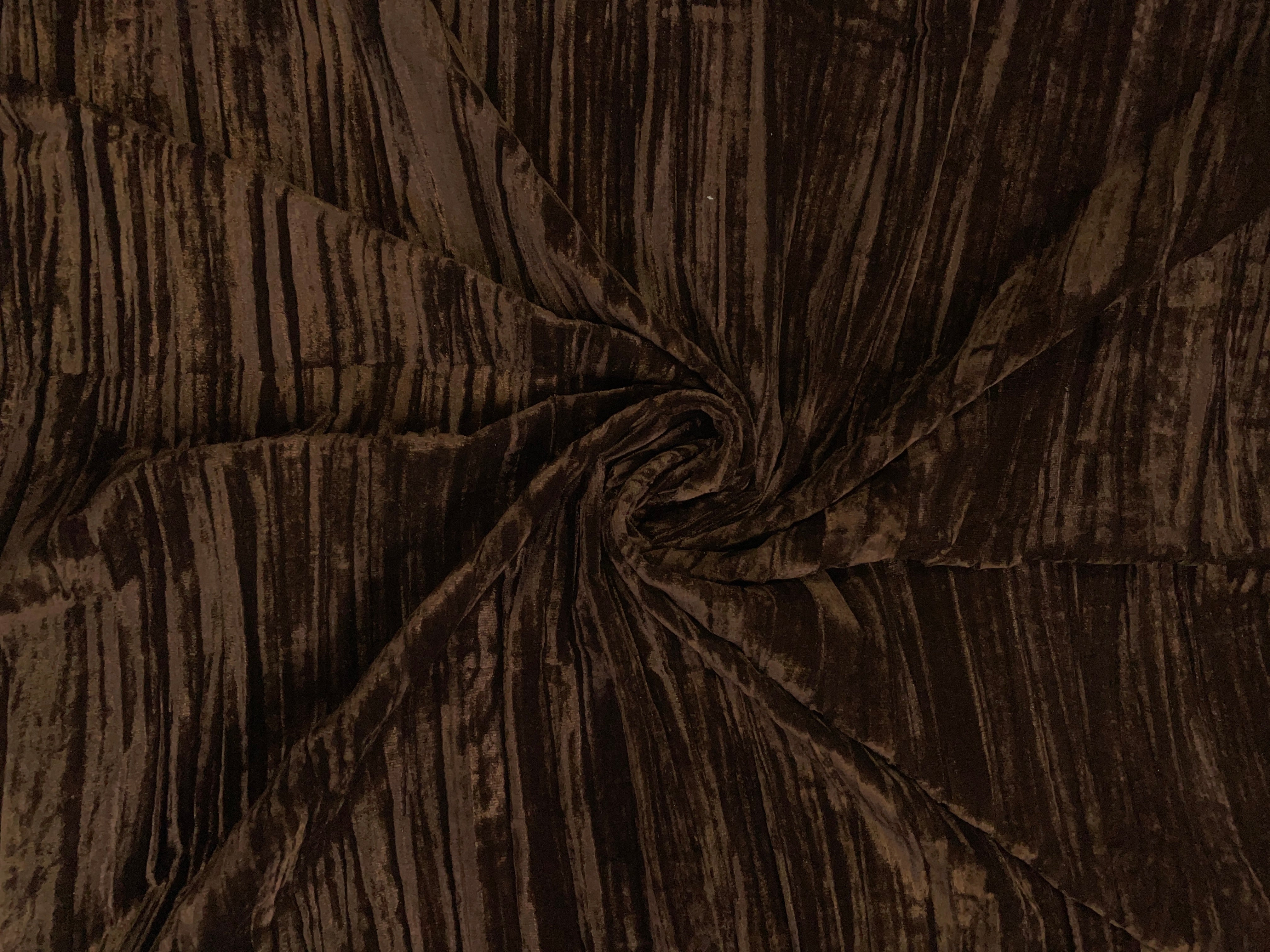 Brown Crush Velvet Fabric