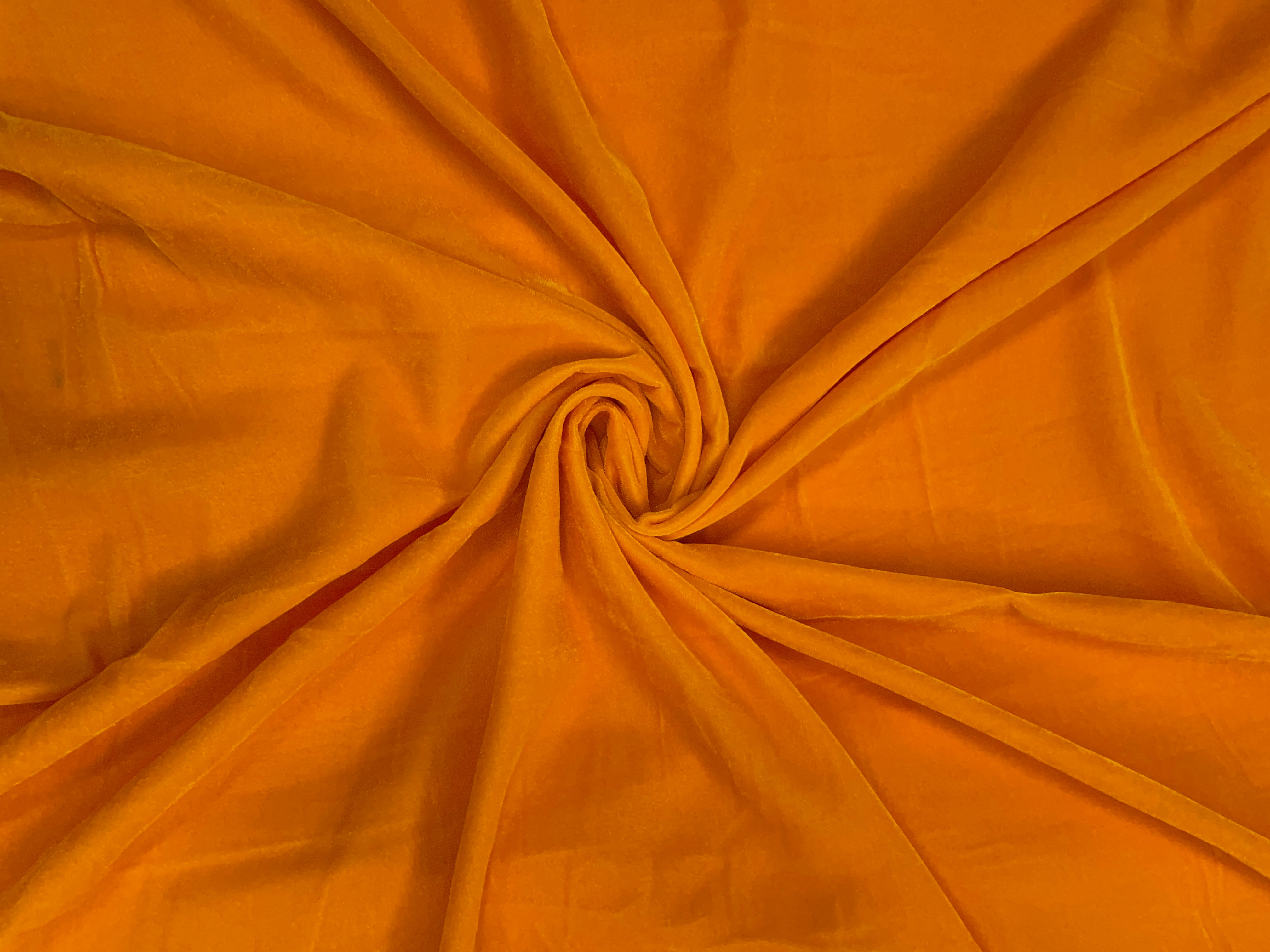 Yellow Color Plain Velvet Fabric