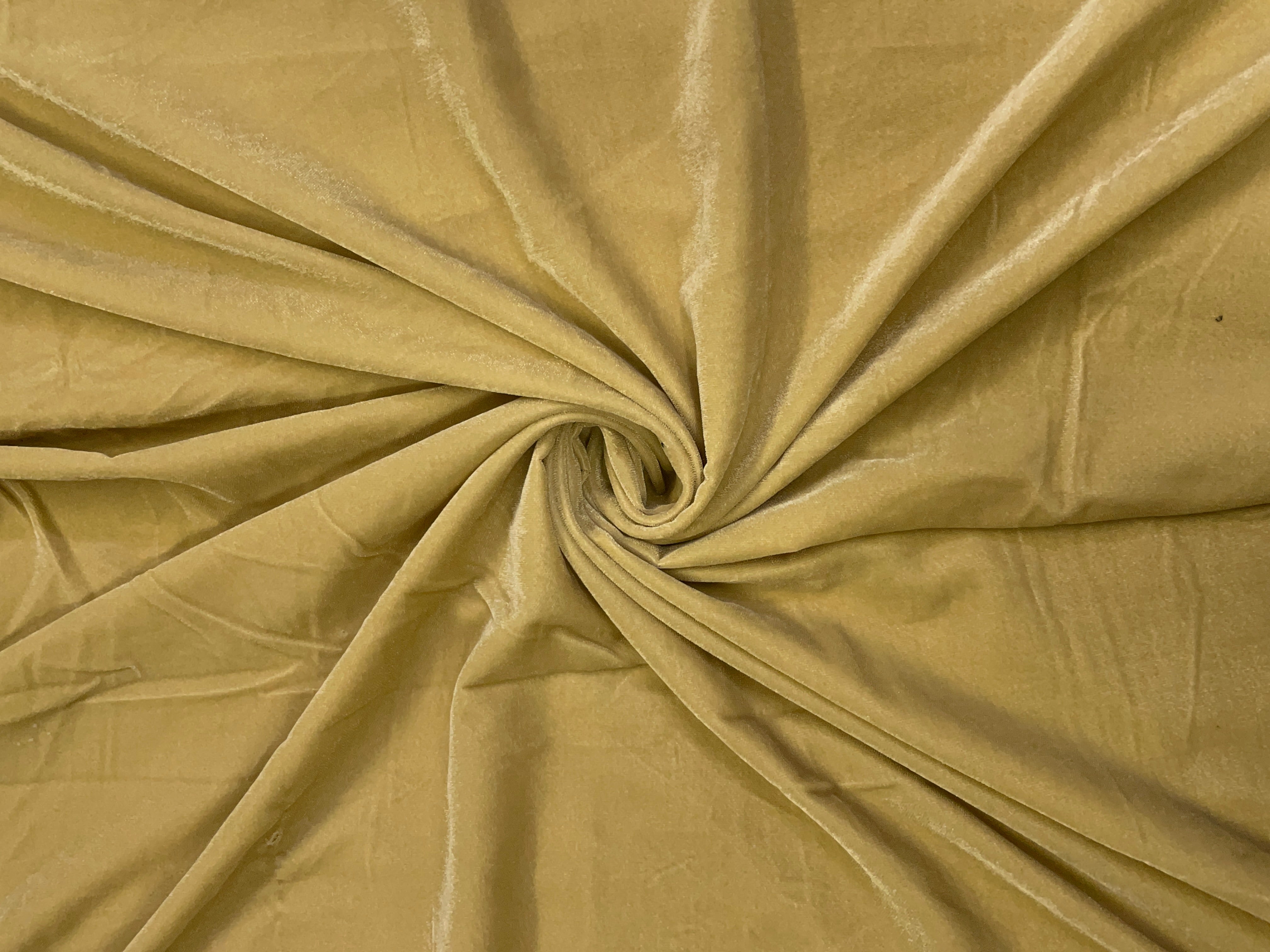 Beige Plain Velvet Fabric