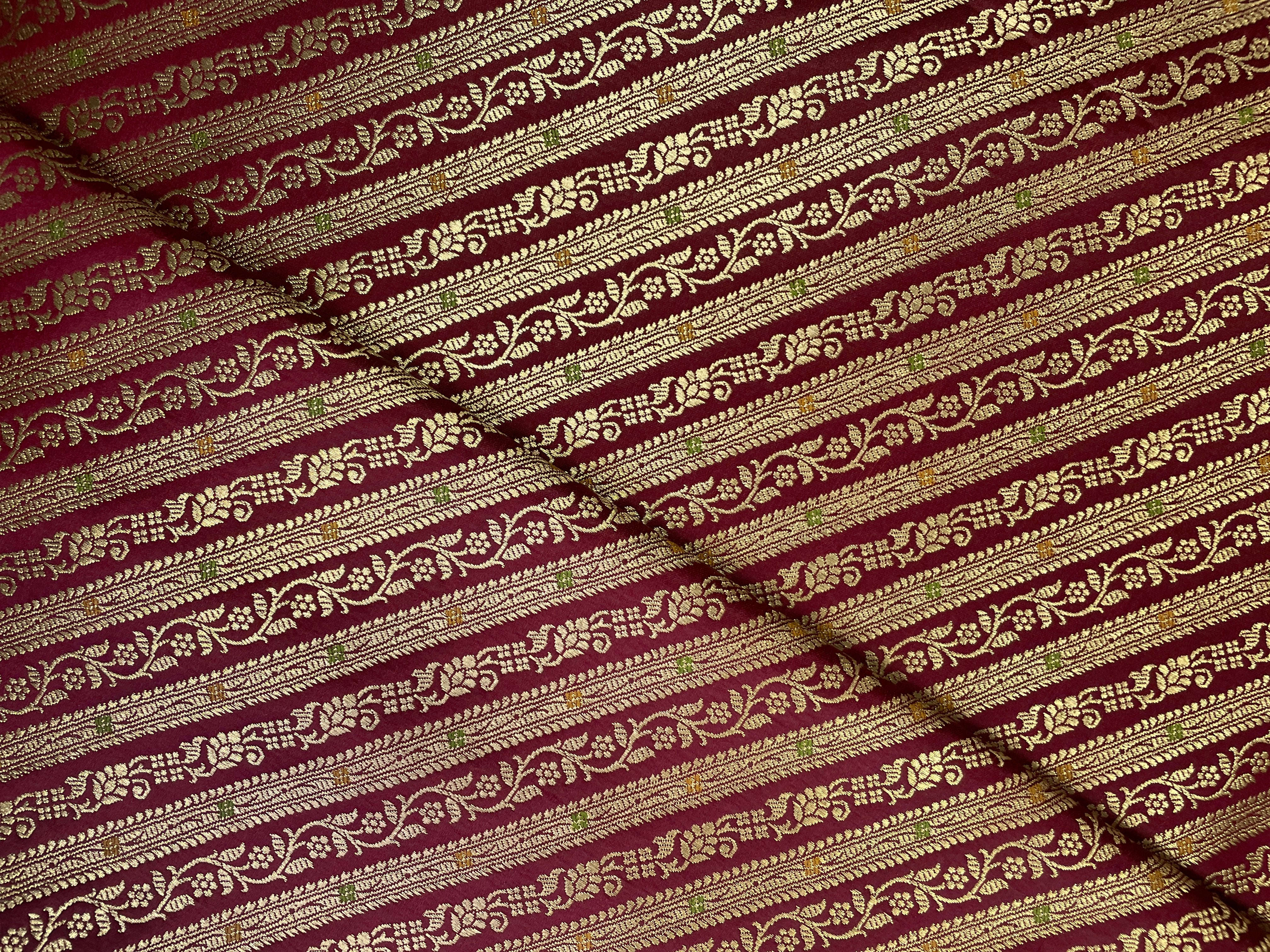 Maroon Stripes Semi Brocade Fabric