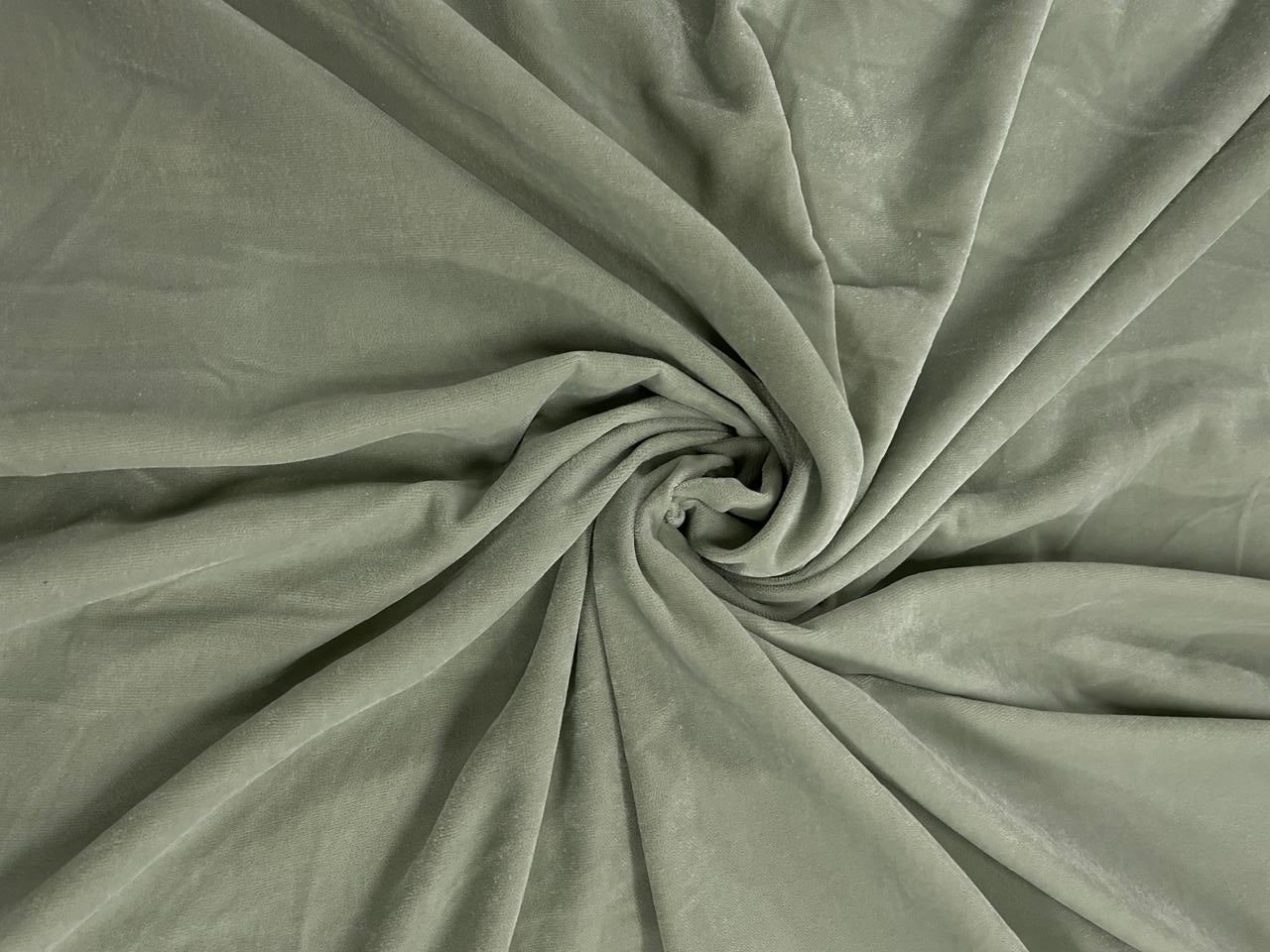 Light Sea Green Plain Velvet Fabric