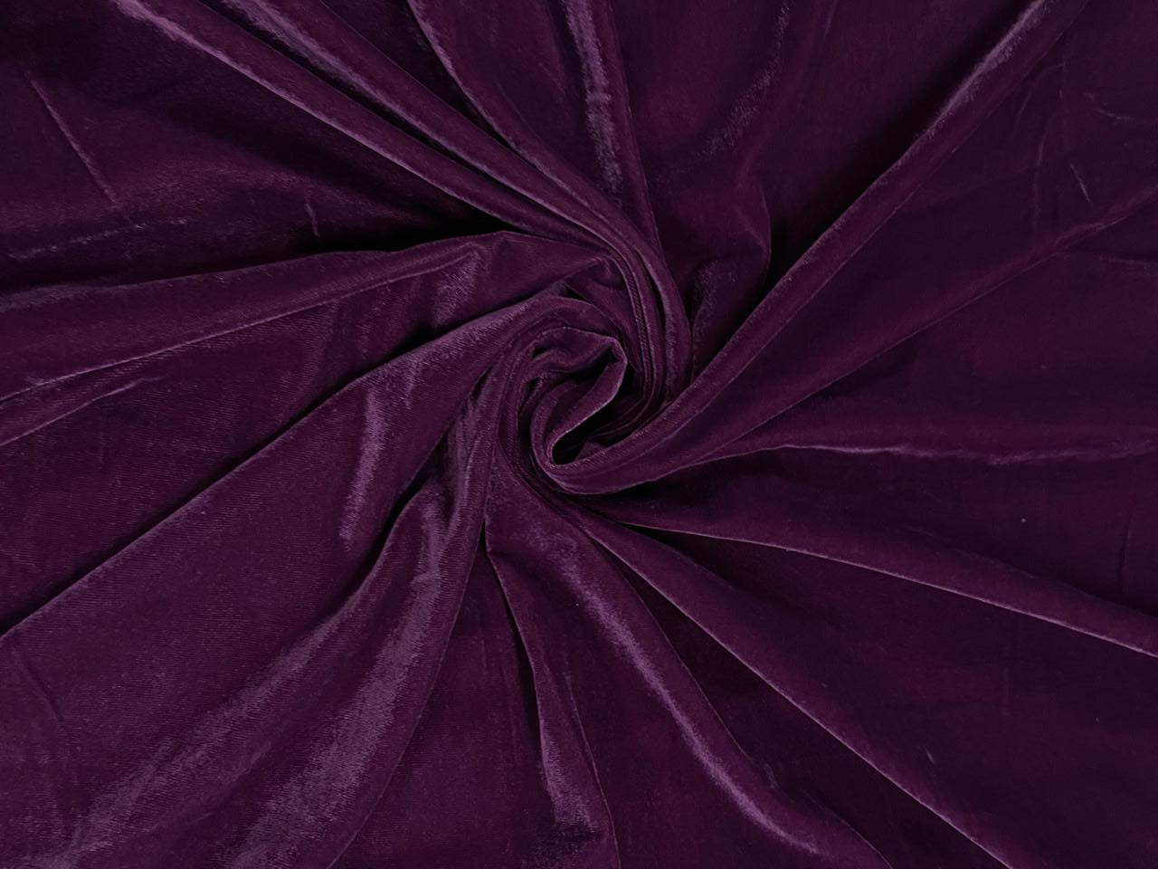 Wine Plain Velvet Fabric