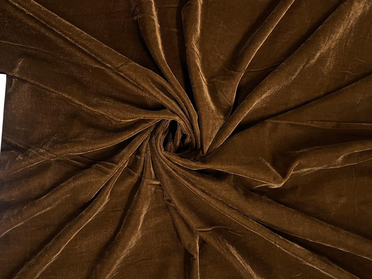 Brown Plain Velvet Fabric