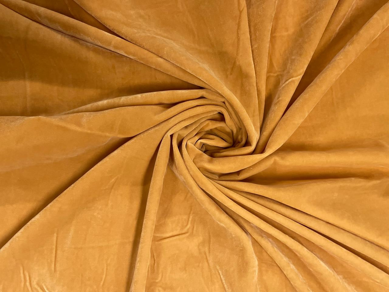 Peach Plain Velvet Fabric