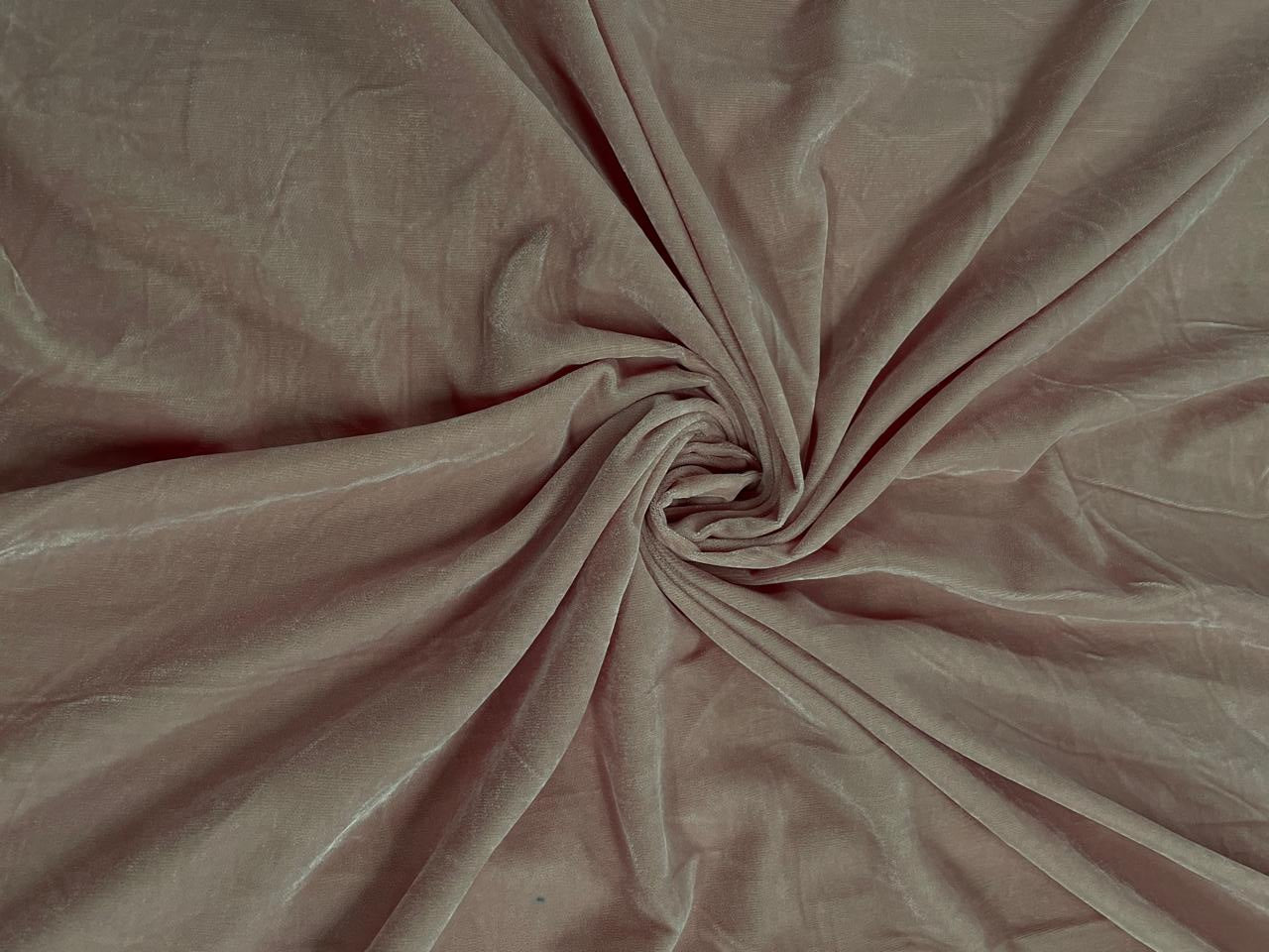 Light Peach Plain Velvet Fabric