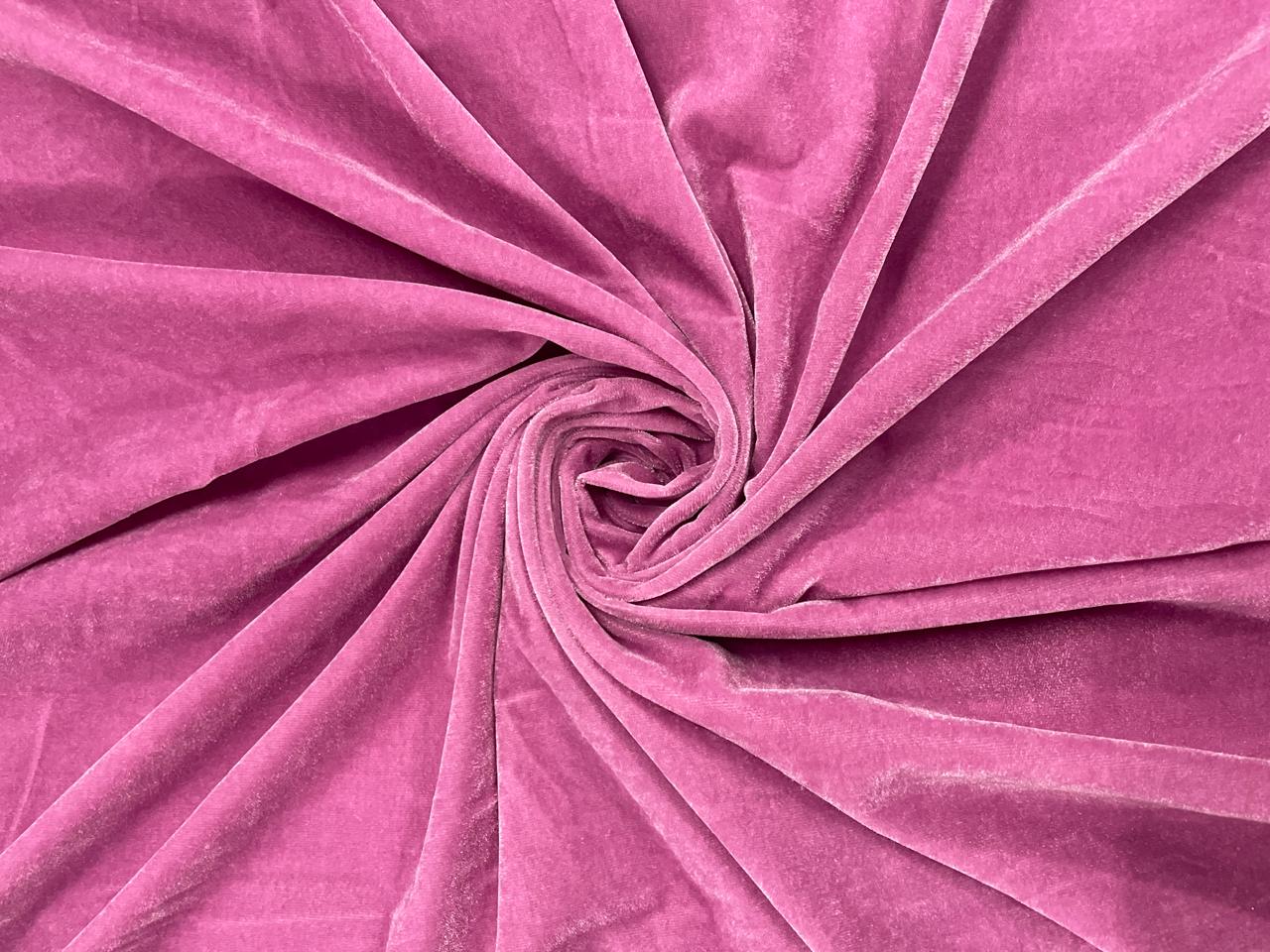 Neon Pink Plain Velvet Fabric