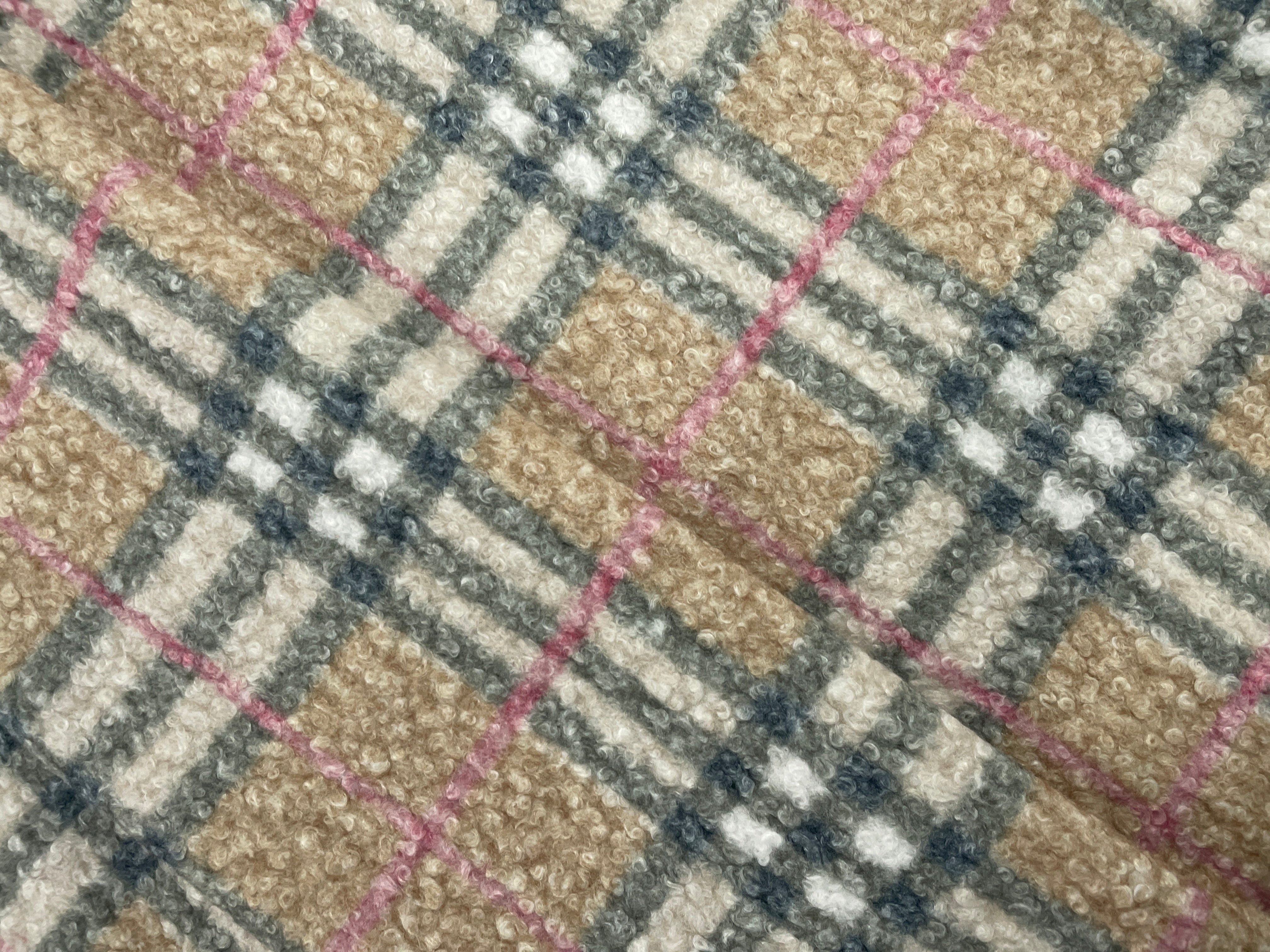 Mustard Checks Boucle Tweed Fabric